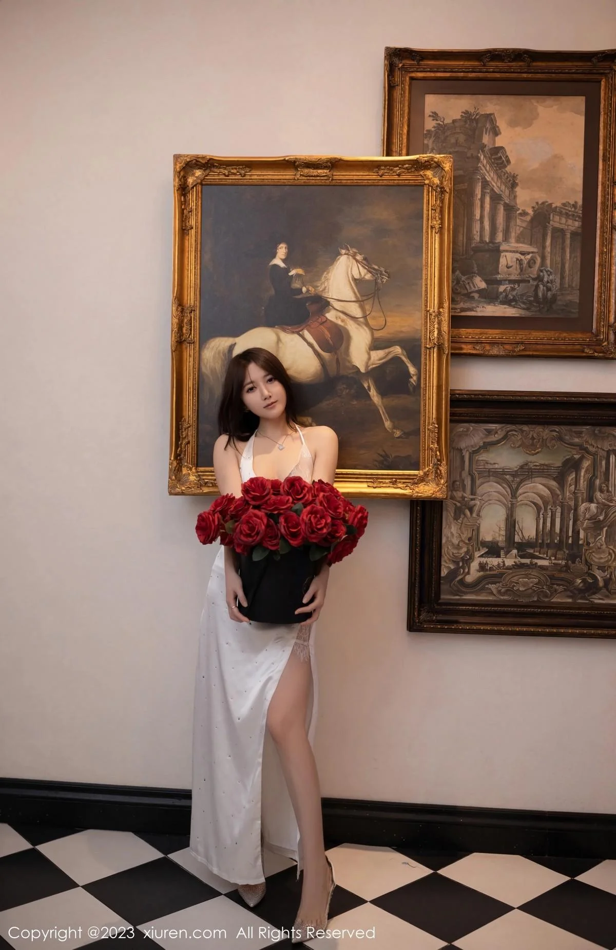 鱼子酱Fish性感白色连衣裙配原色丝袜秀曼妙身姿绝美写真 第 9 张