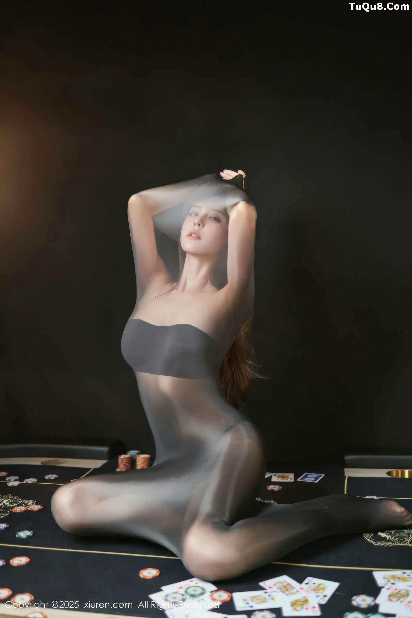 悦兮性感黑色薄透连体丝袜露黑色内衣秀曼妙身姿绝美写真 第 14 张