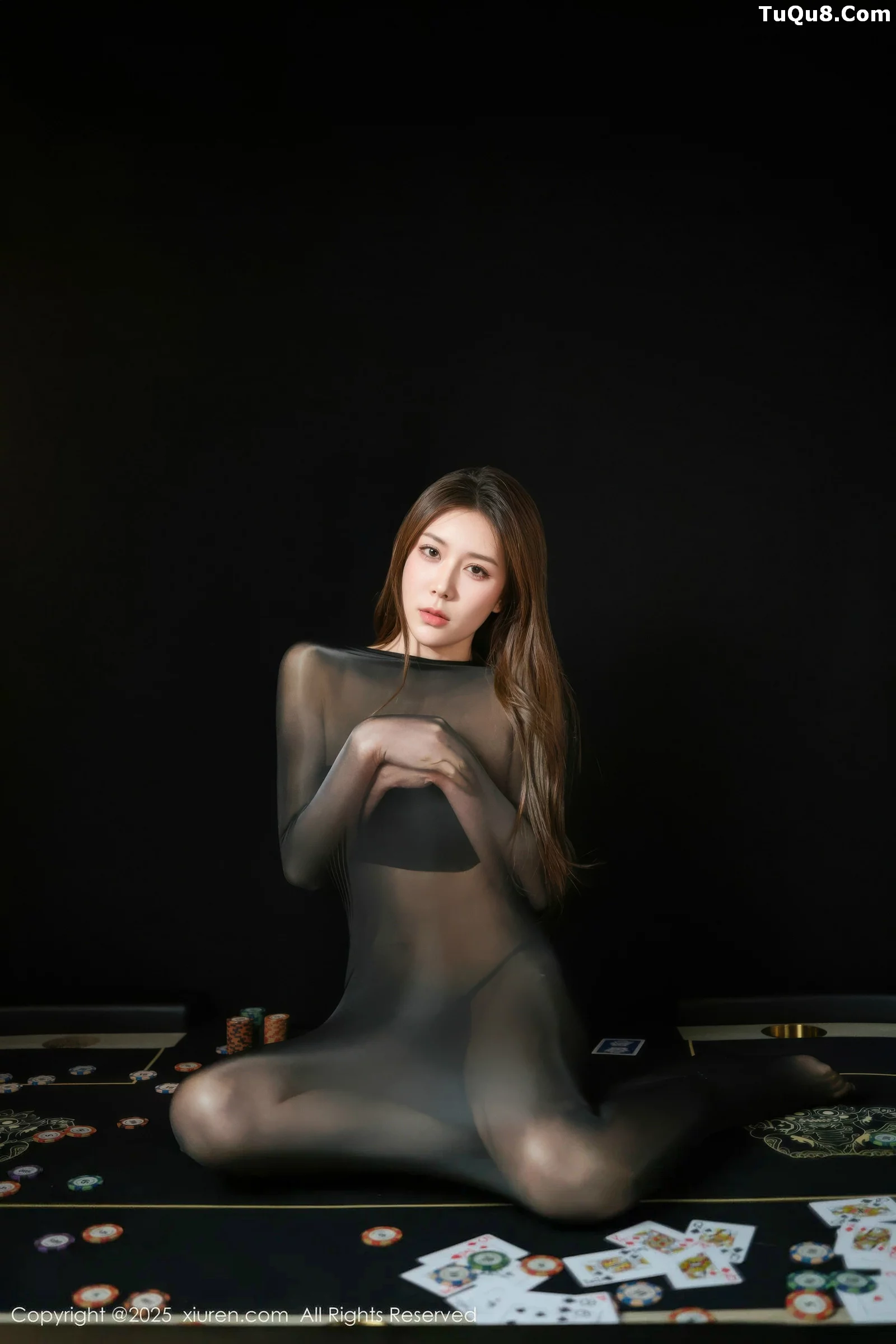 悦兮性感黑色薄透连体丝袜露黑色内衣秀曼妙身姿绝美写真 第 3 张