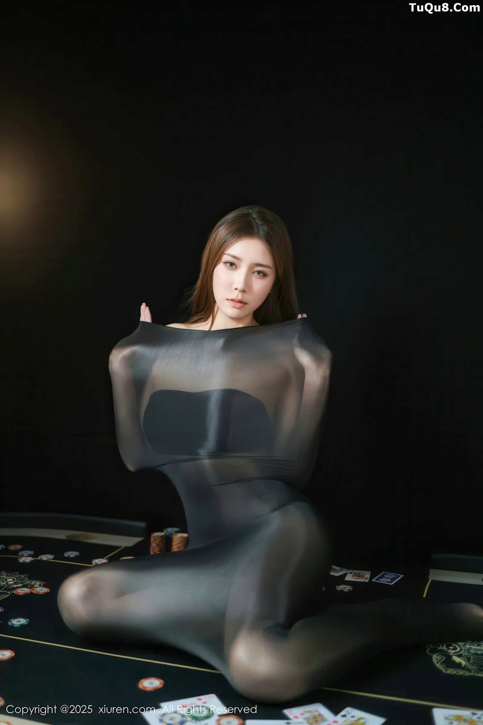 悦兮性感黑色薄透连体丝袜露黑色内衣秀曼妙身姿绝美写真 第 6 张