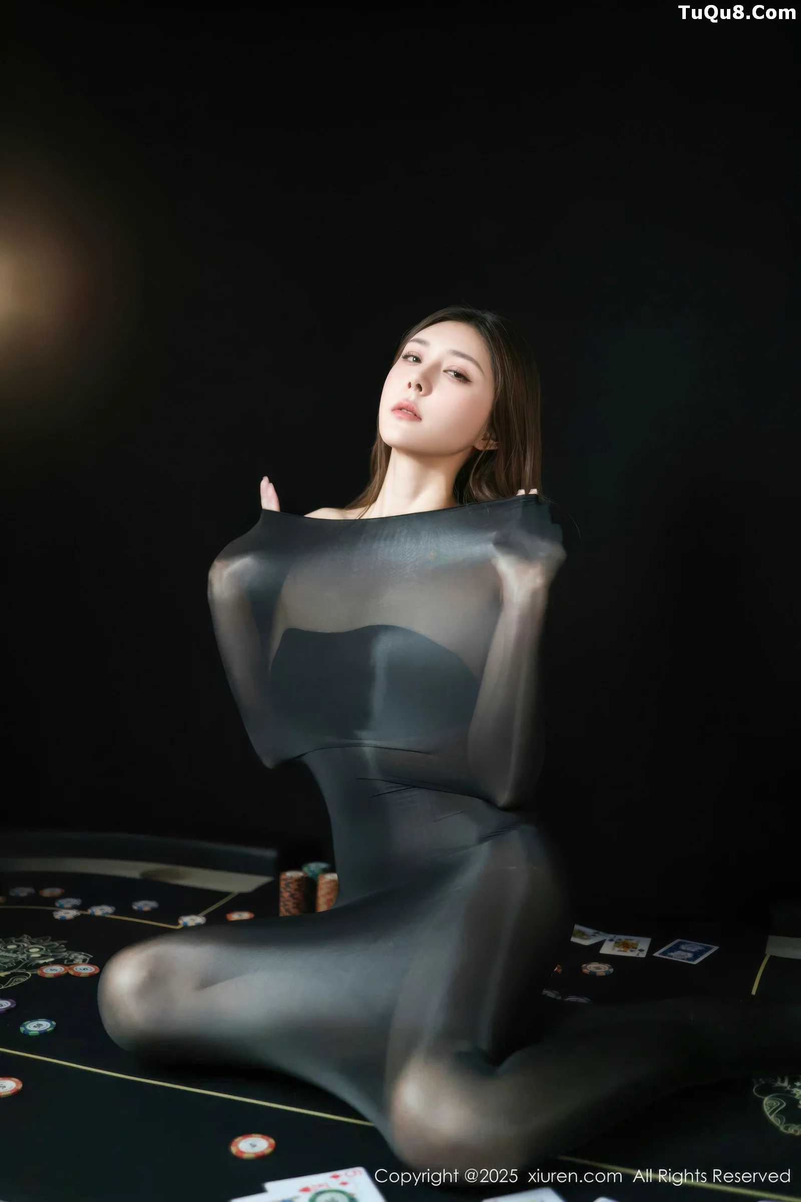 悦兮性感黑色薄透连体丝袜露黑色内衣秀曼妙身姿绝美写真 第 8 张