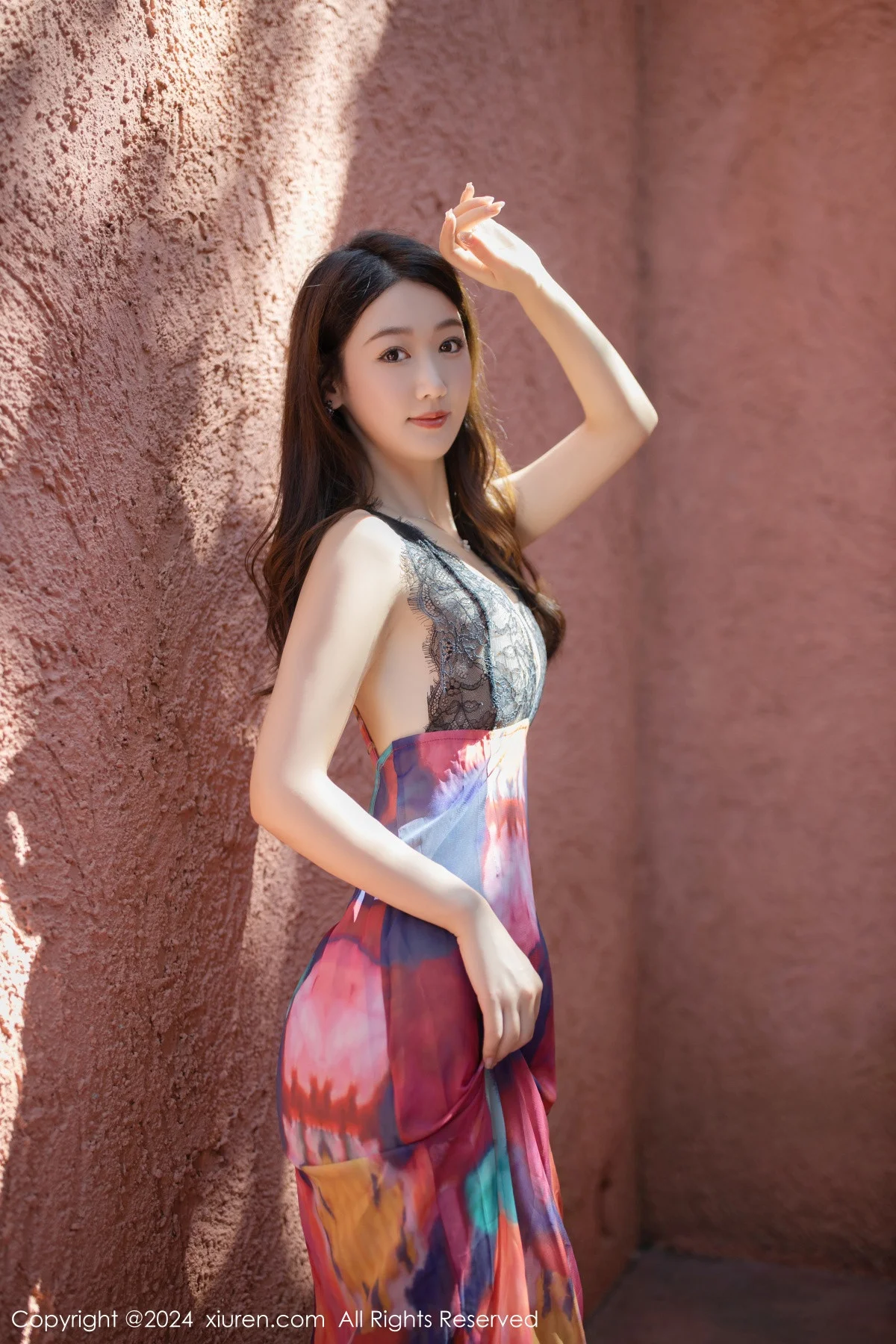 唐安琪性感拼色连衣长裙露黑色蕾丝内衣秀曼妙身姿绝美写真 第 3 张