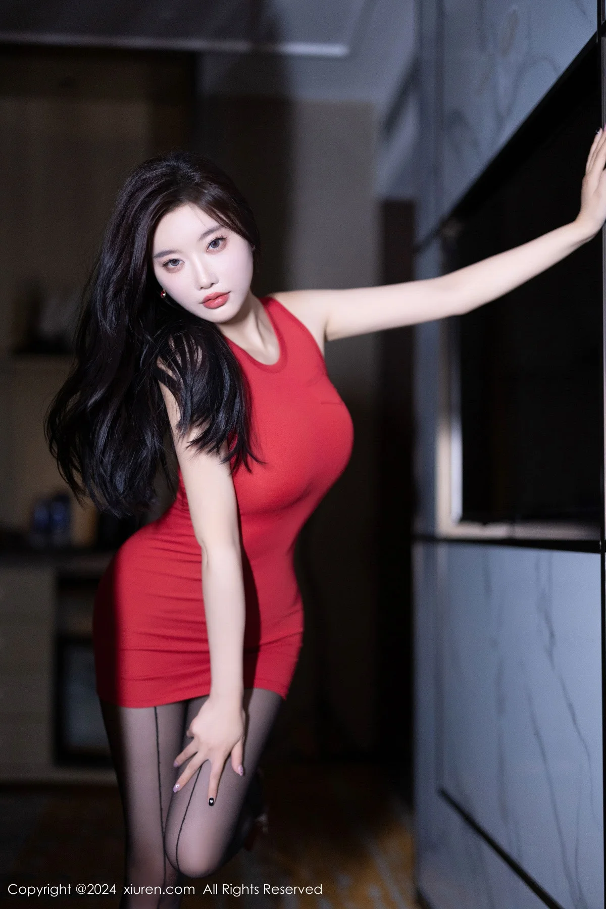 杨晨晨Yome红色连衣短裙+红色情趣服饰秀丰腴身材绝美写真 第 55 张