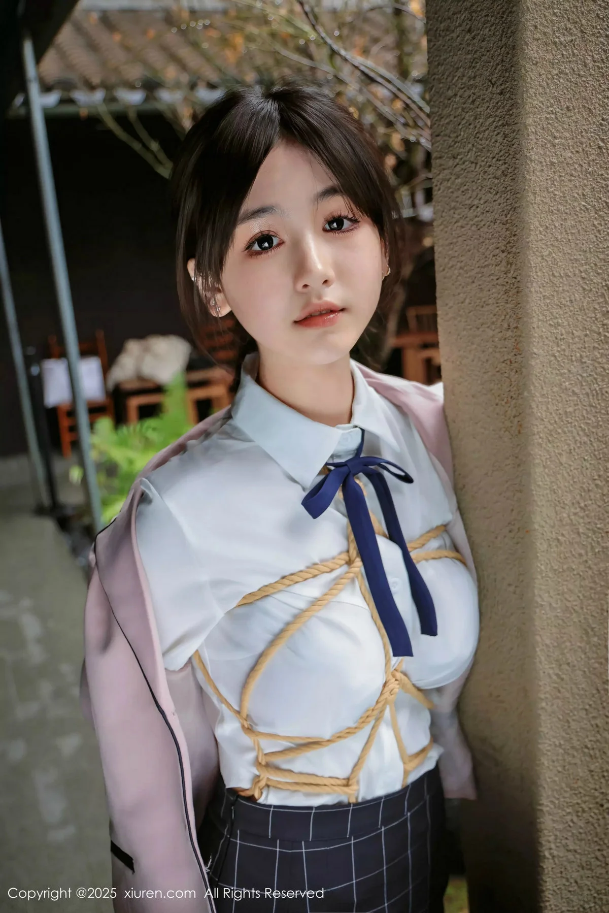奶芙乔乔捆绑主题性感JK制服配超薄黑丝秀凹凸身材绝美写真 第 31 张