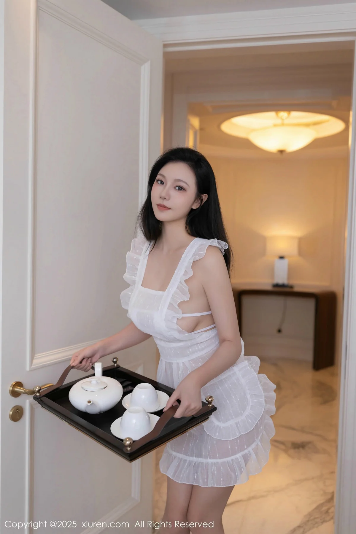 安然anran性感白色情趣女仆服露白色内衣秀曼妙身姿绝美写真 第 3 张