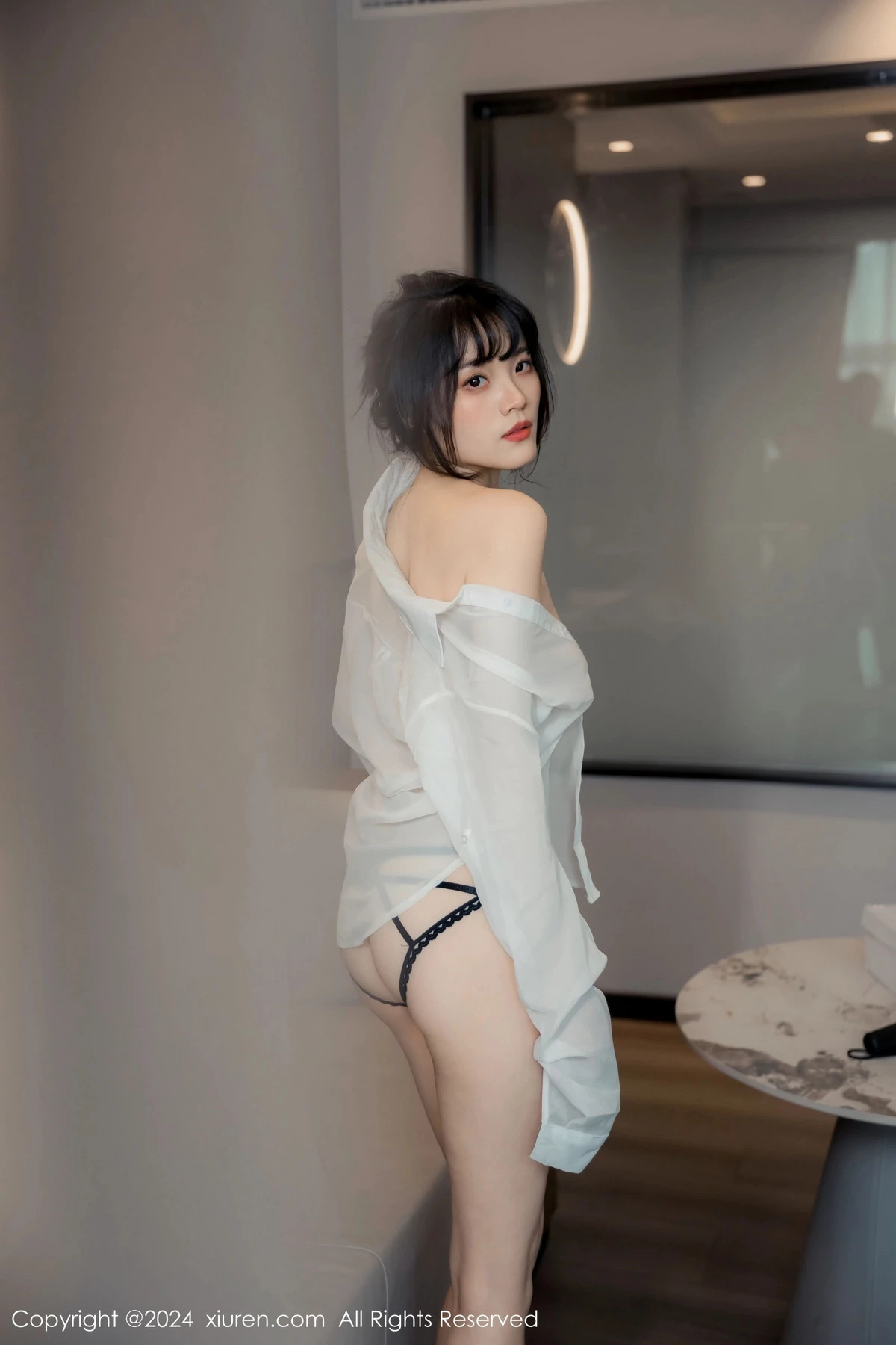 唐安诺白色薄纱上衣配超薄黑丝秀曼妙身姿迷人绝美写真 第 53 张