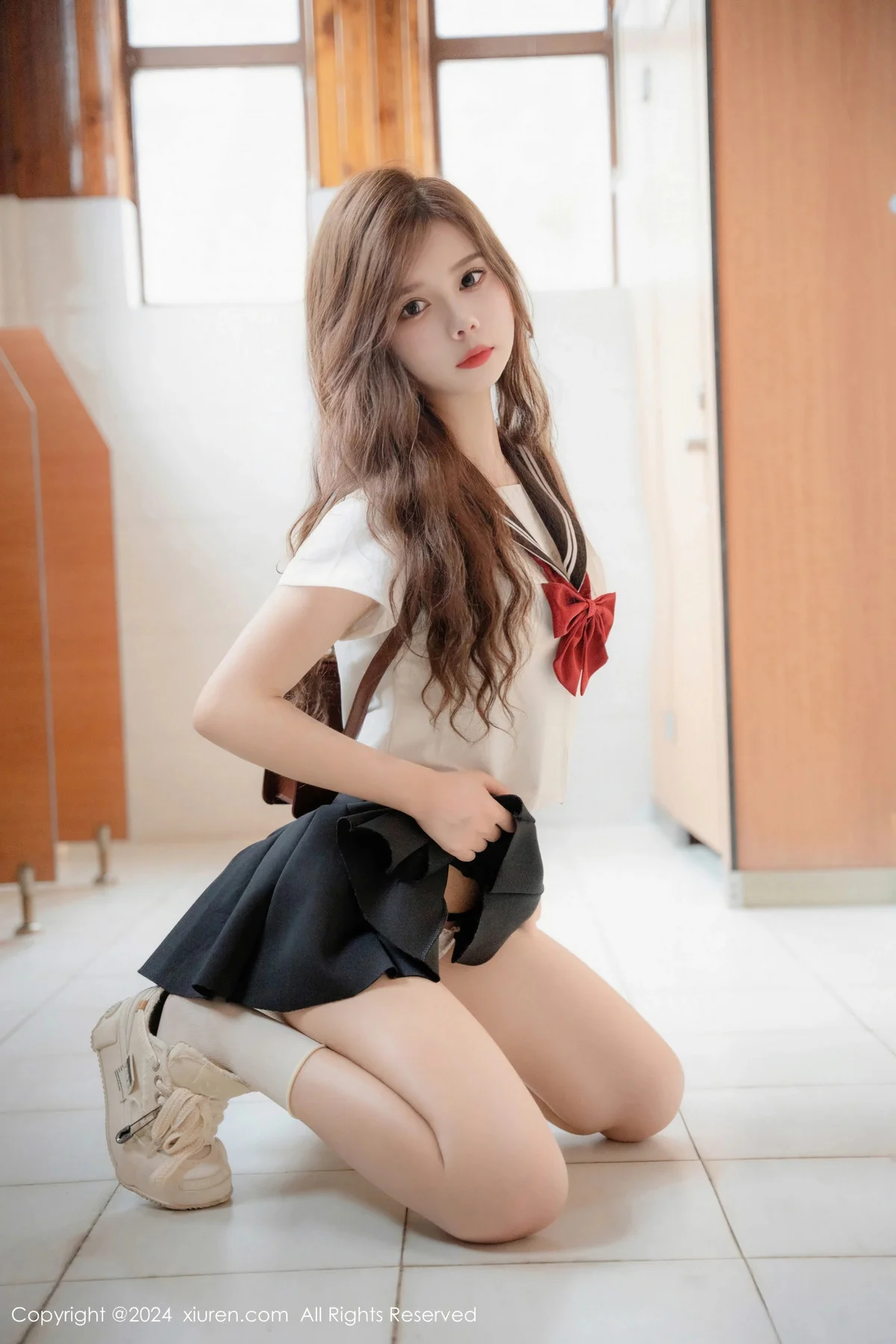 拍黄瓜girl性感JK制服露白色蕾丝内衣秀曼妙身姿绝美写真 第 55 张