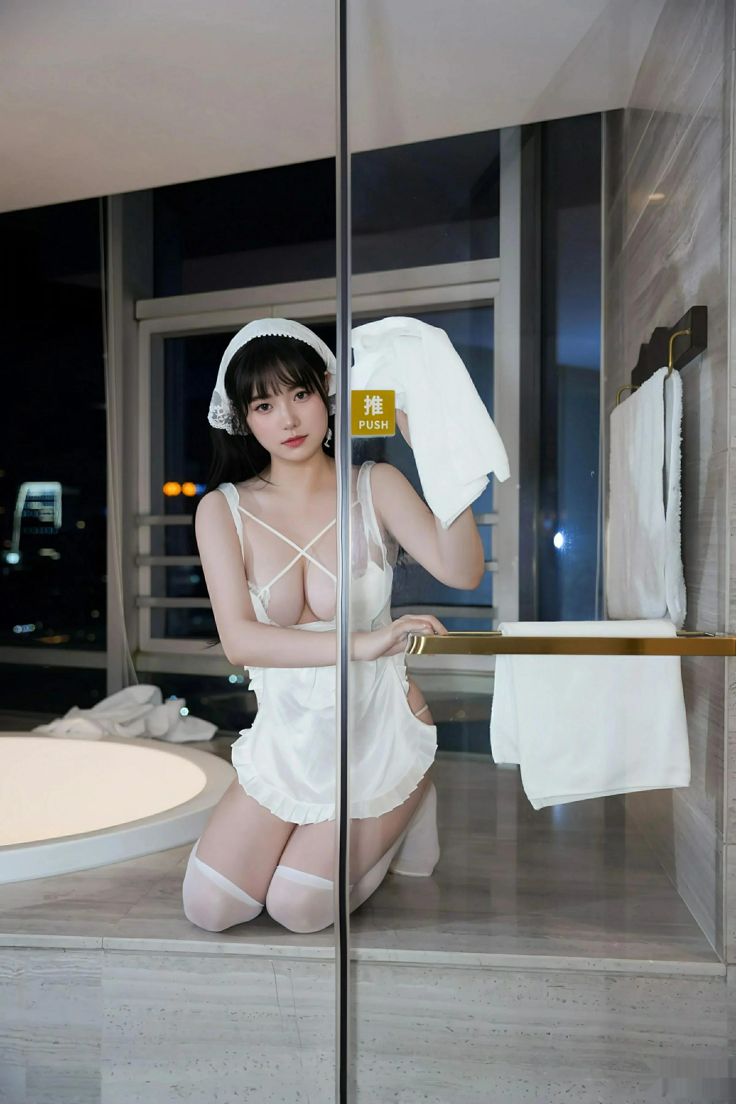 软情性感白色女仆服饰配白色丝袜秀曼妙身姿迷人绝美写真 第 17 张