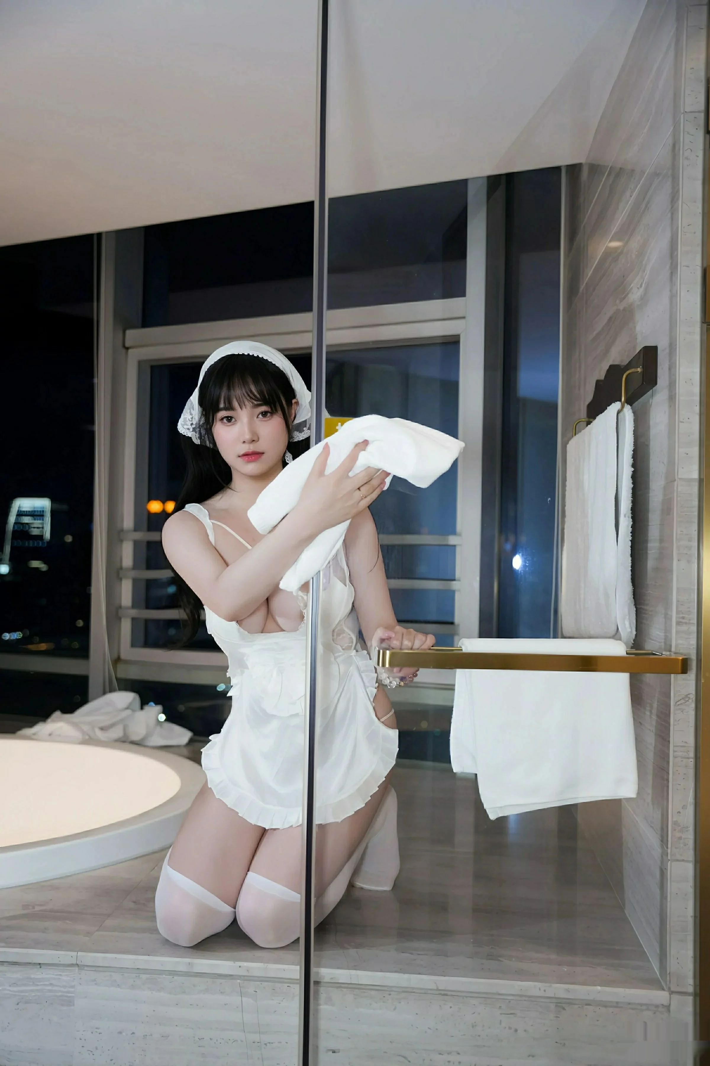软情性感白色女仆服饰配白色丝袜秀曼妙身姿迷人绝美写真 第 19 张