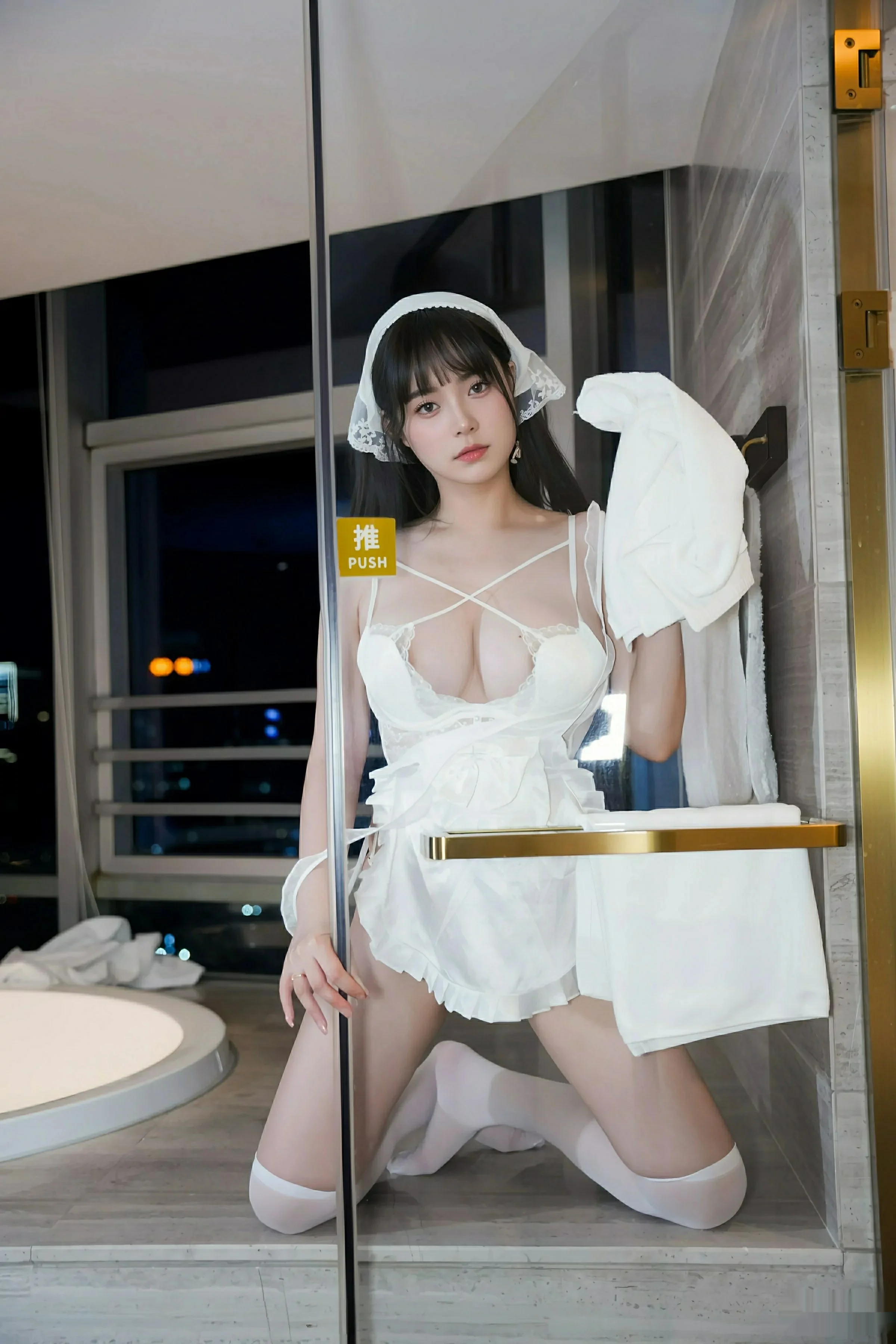 软情性感白色女仆服饰配白色丝袜秀曼妙身姿迷人绝美写真 第 27 张