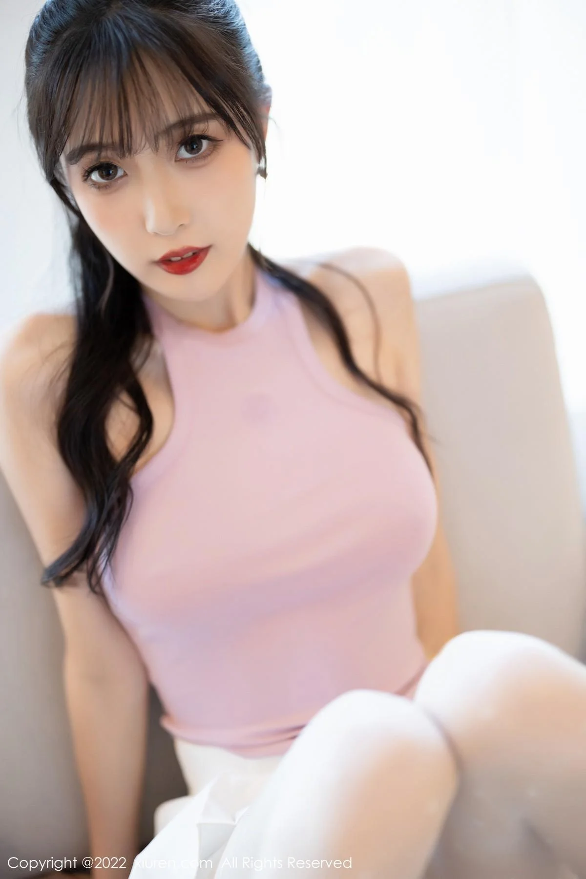 林星阑性感淡紫真空上衣配白短裙秀曼妙身姿迷人绝美写真 第 18 张