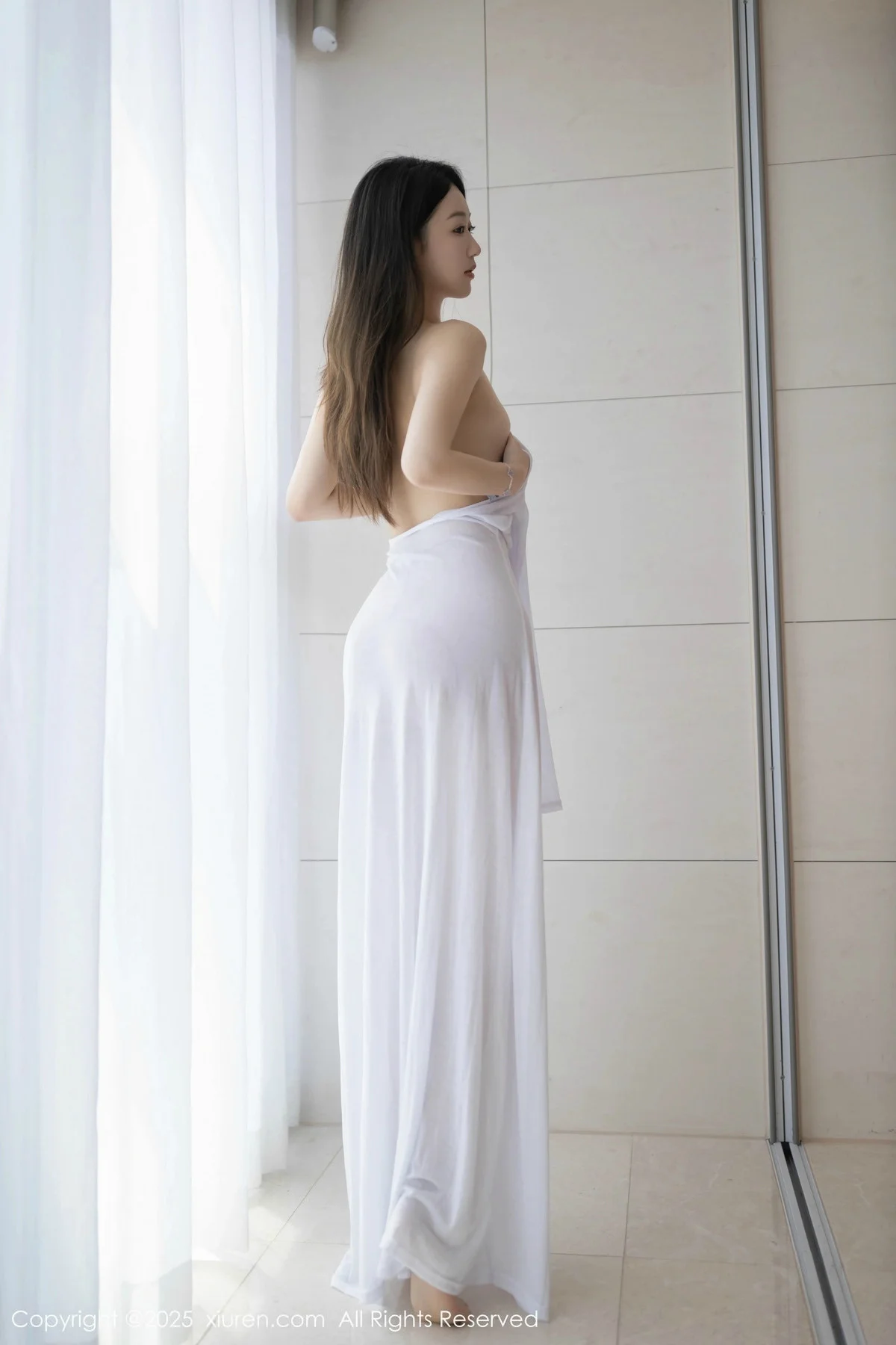 唐安琪性感白色连衣长裙配开档肉丝秀曼妙身姿撩人绝美写真 第 102 张