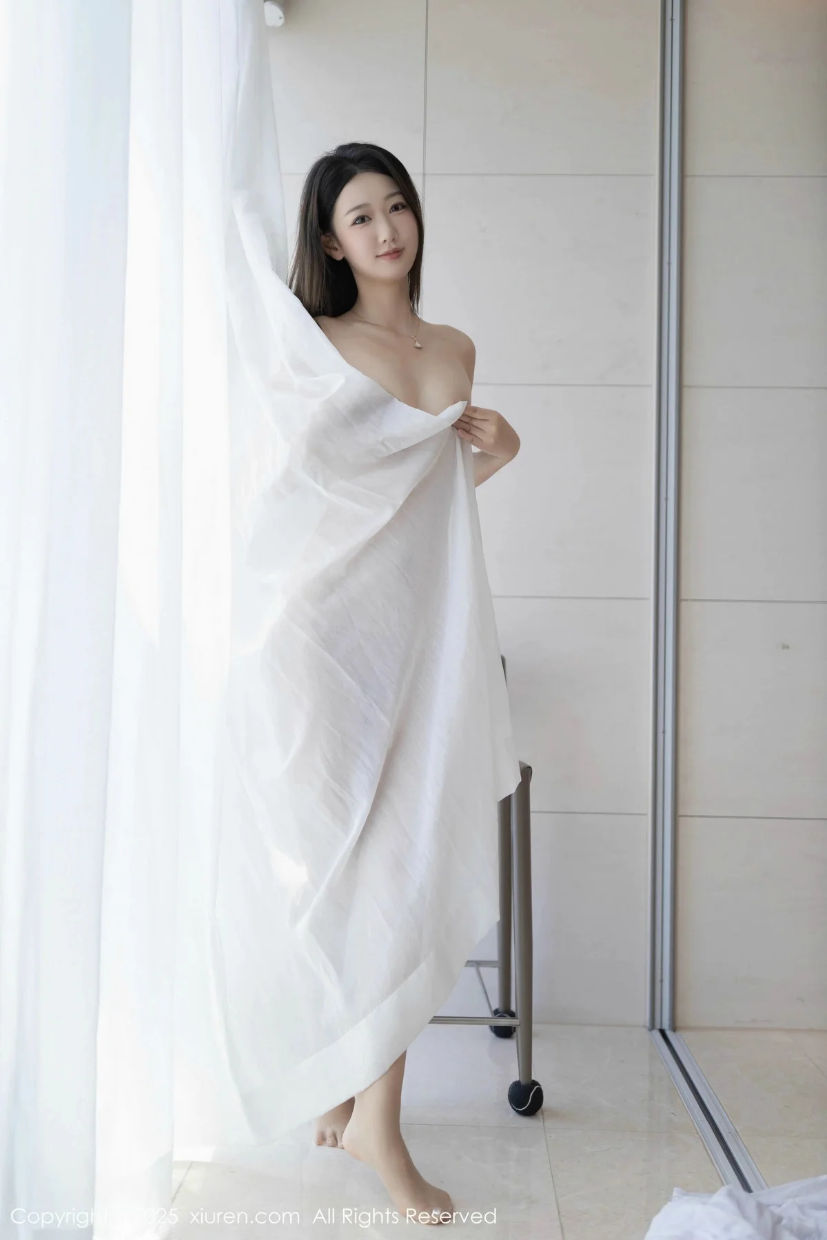 唐安琪性感白色连衣长裙配开档肉丝秀曼妙身姿撩人绝美写真 第 119 张