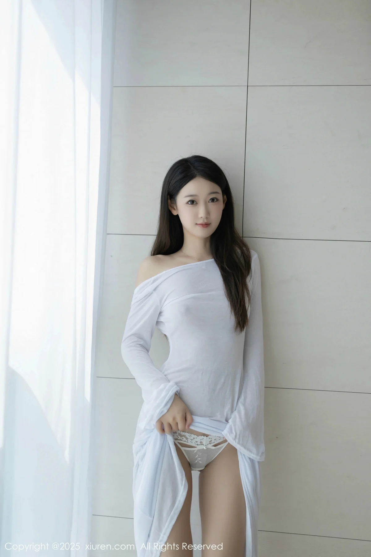 唐安琪性感白色连衣长裙配开档肉丝秀曼妙身姿撩人绝美写真 第 16 张
