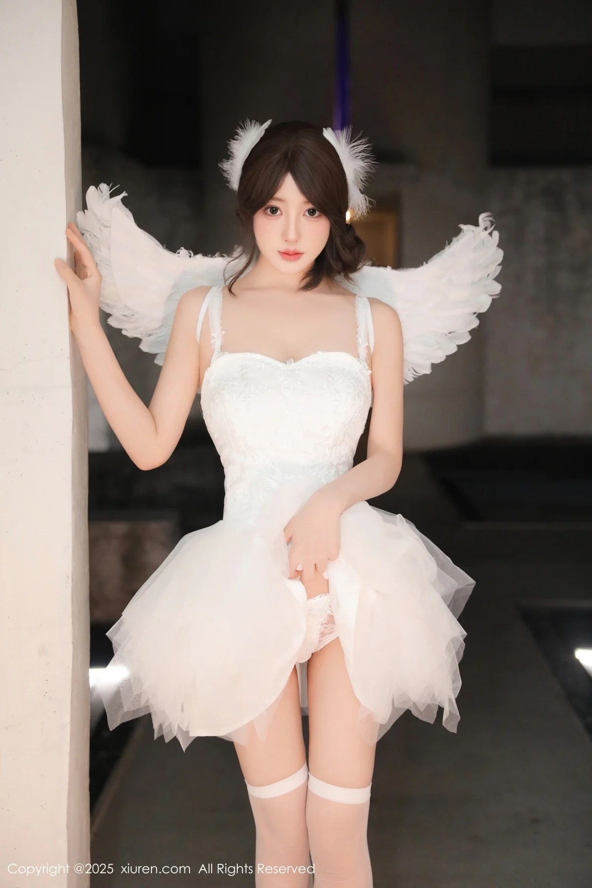 桃妖夭天使装扮露性感白色内衣配白丝袜秀曼妙身材绝美写真 第 42 张