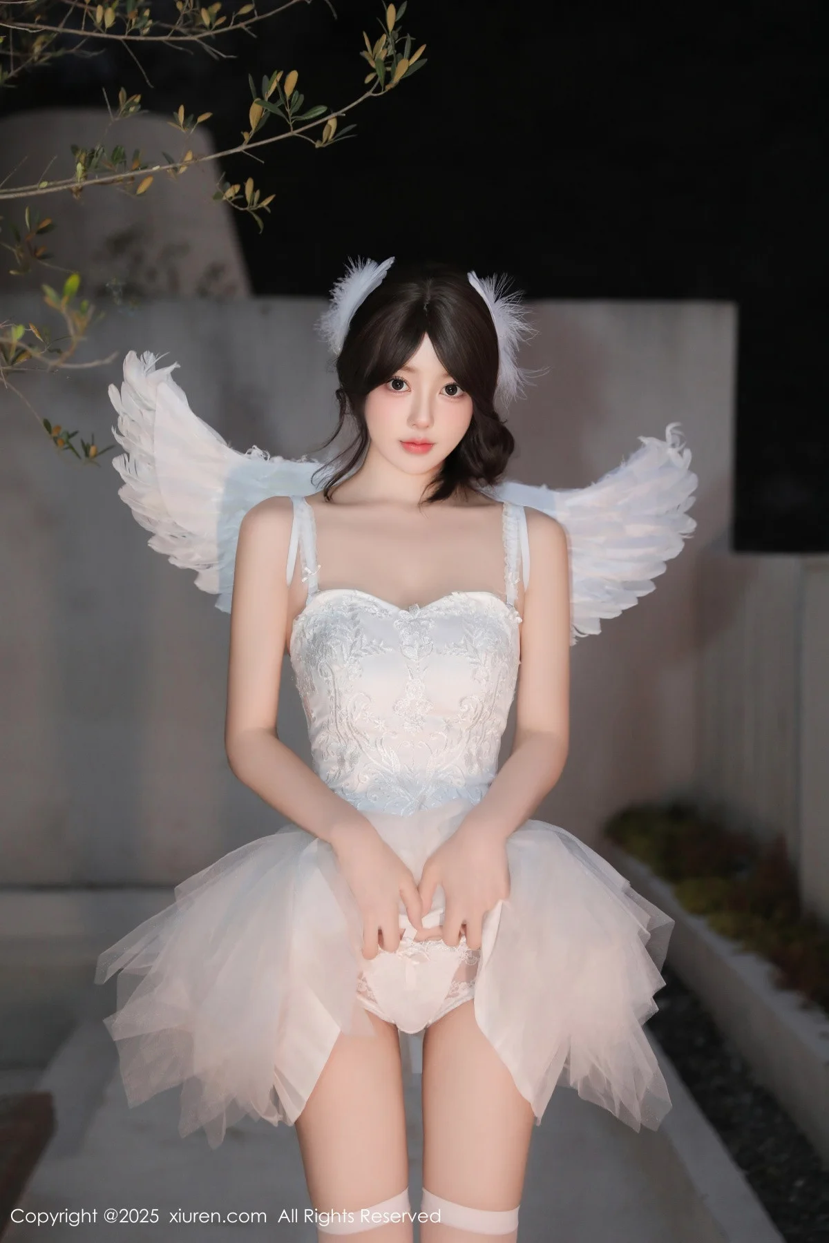 桃妖夭天使装扮露性感白色内衣配白丝袜秀曼妙身材绝美写真 第 6 张