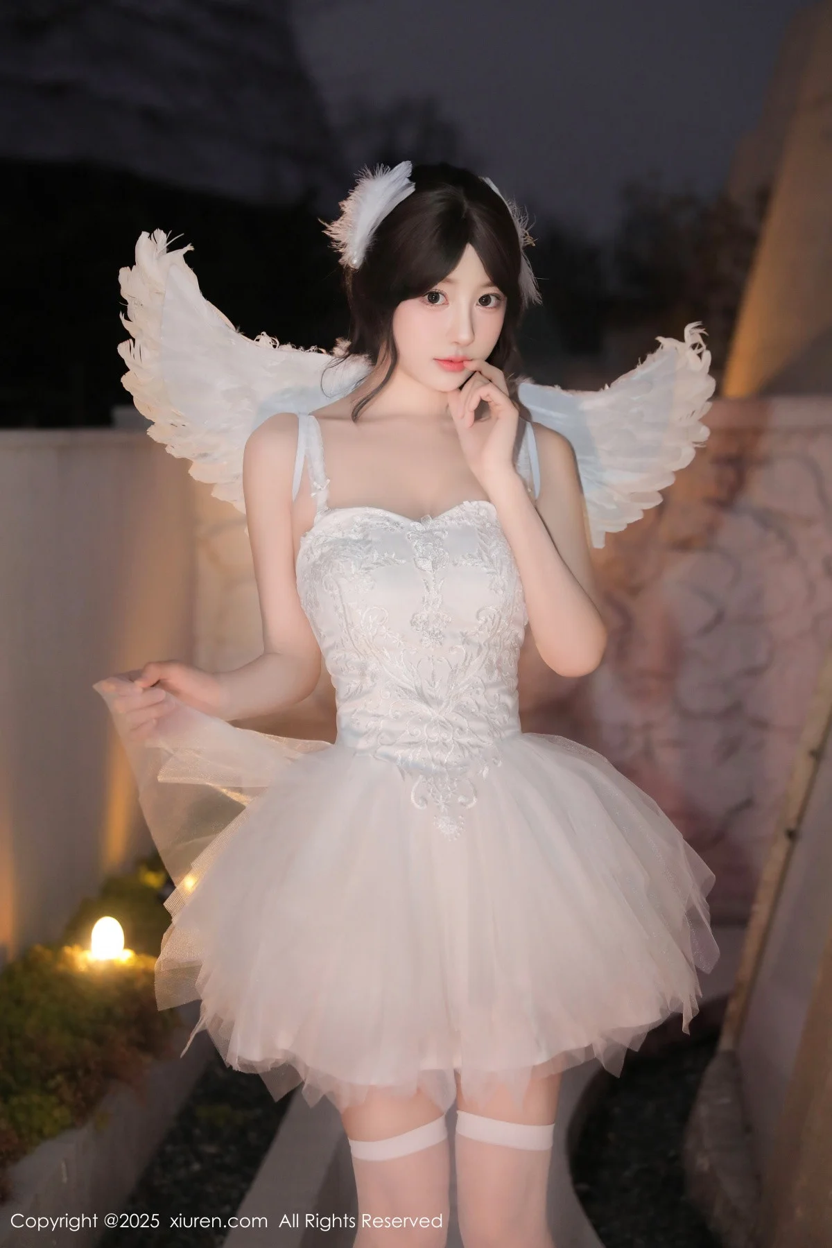 桃妖夭天使装扮露性感白色内衣配白丝袜秀曼妙身材绝美写真 第 9 张