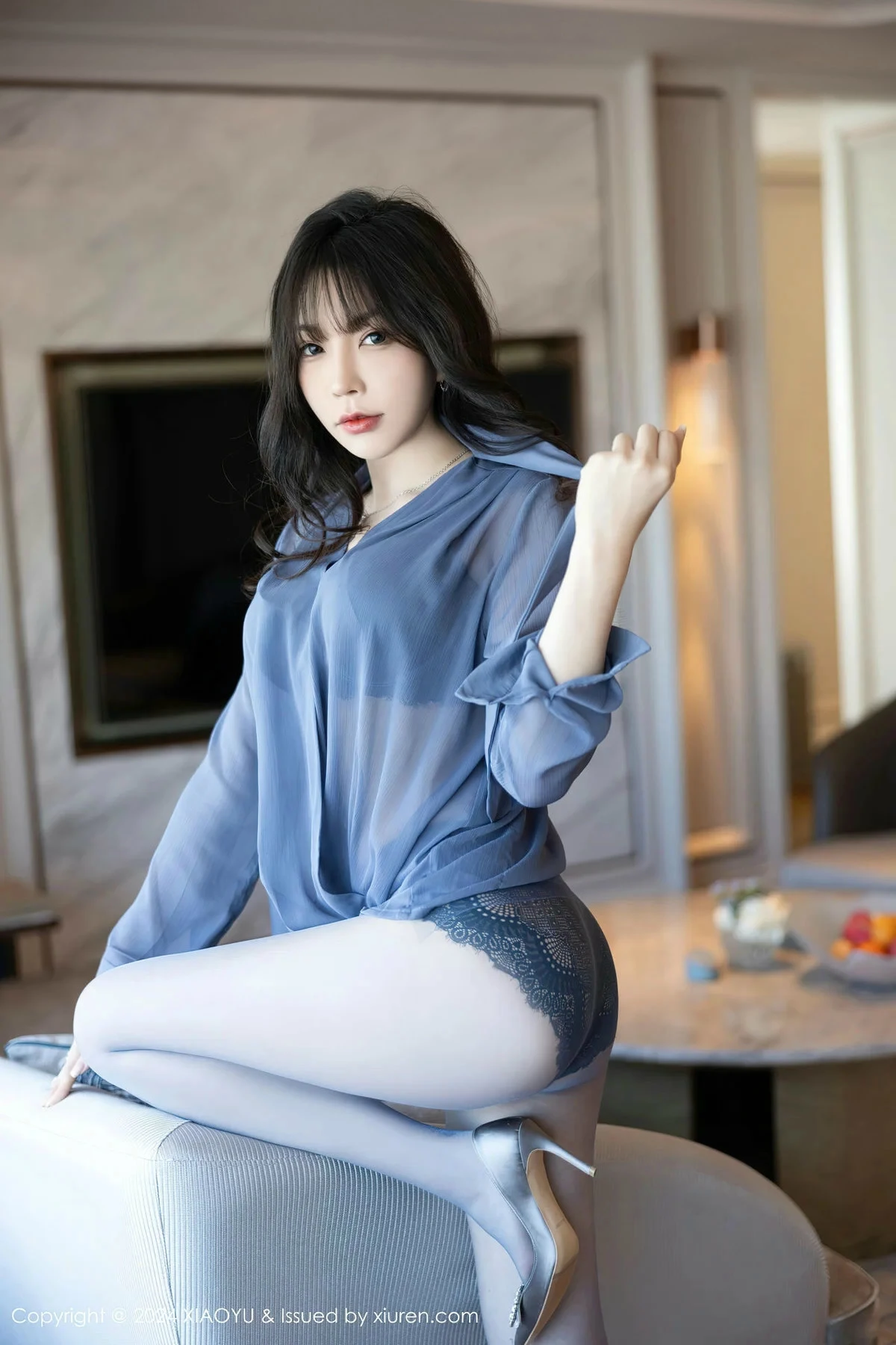 徐莉芝Booty蓝灰上衣配短裙露性感内衣秀曼妙身姿绝美写真 第 67 张