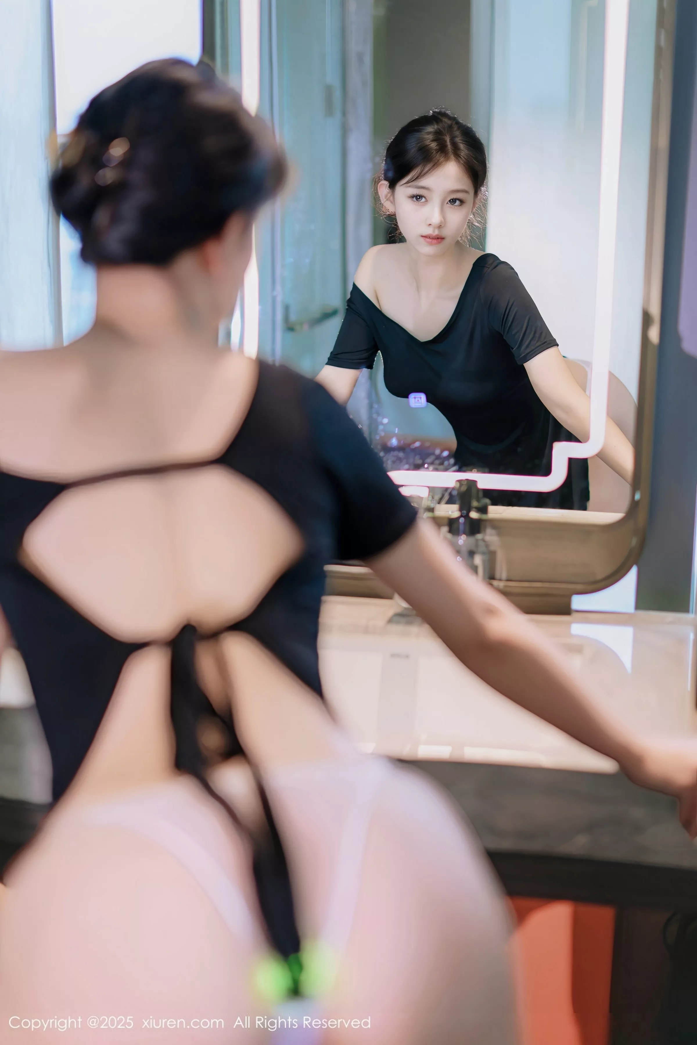小橘子orange性感黑色连衣短裙露丁字裤秀曼妙身姿绝美写真 第 51 张