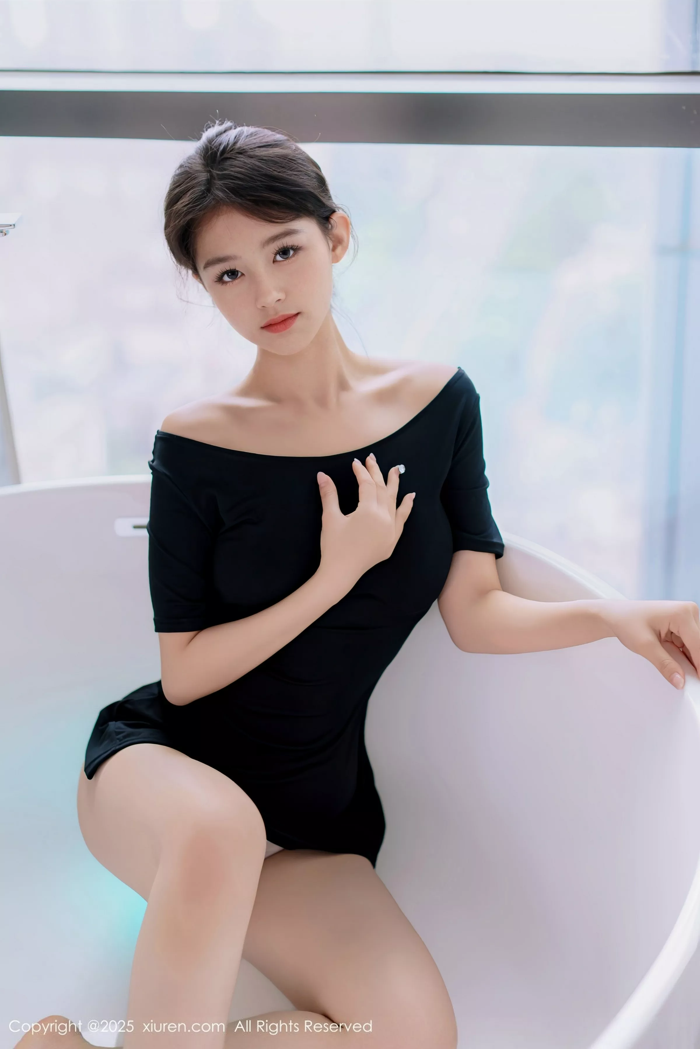 小橘子orange性感黑色连衣短裙露丁字裤秀曼妙身姿绝美写真 第 71 张