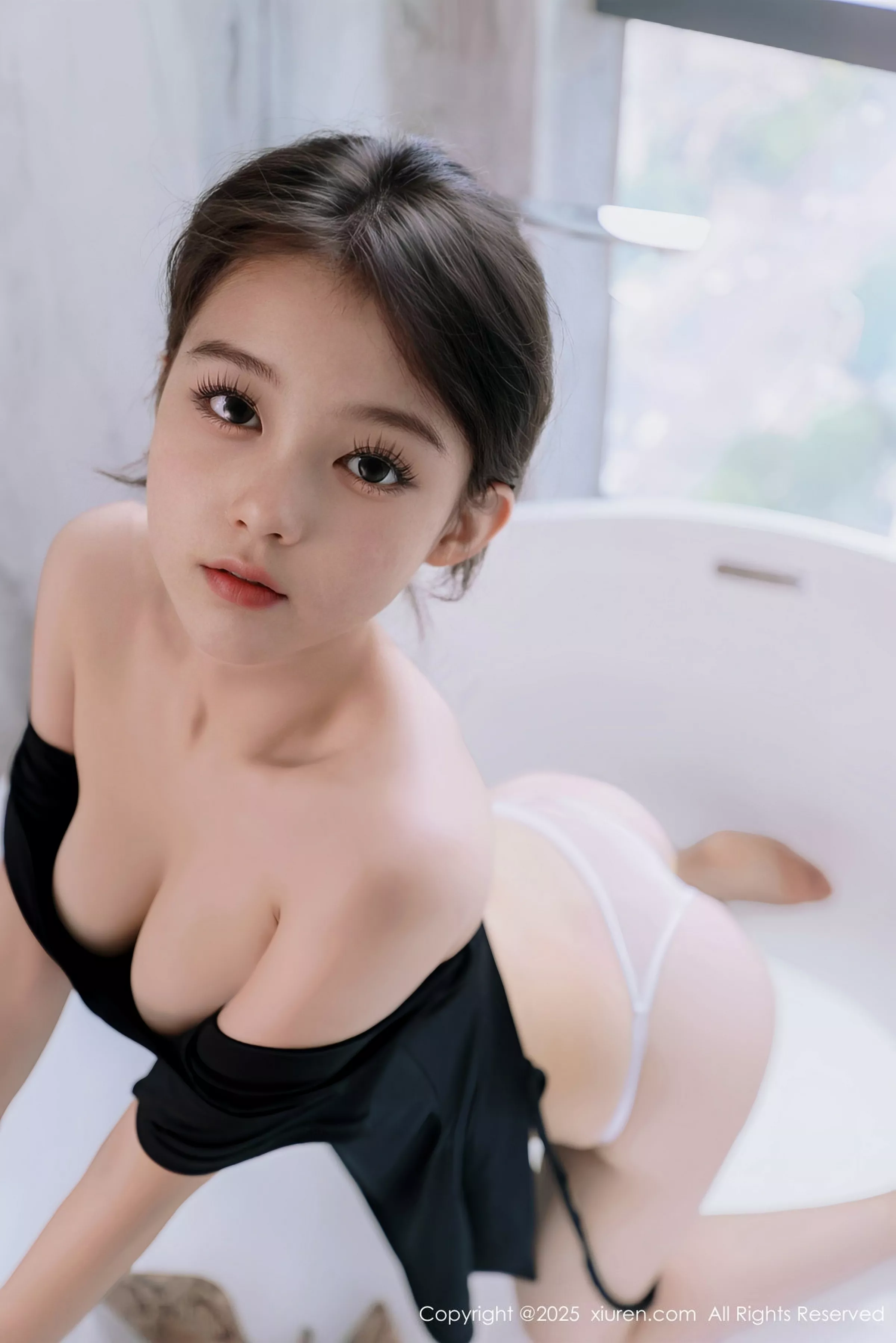小橘子orange性感黑色连衣短裙露丁字裤秀曼妙身姿绝美写真 第 85 张
