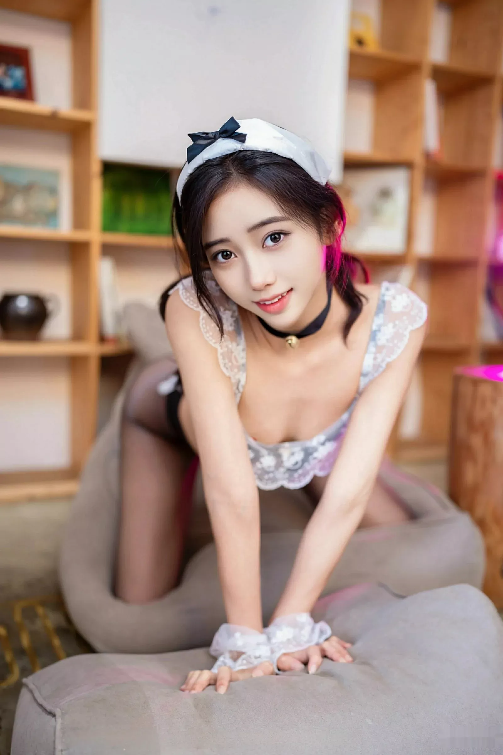 时安安性感黑色情趣内衣配超薄黑丝秀柔美身材绝美写真 第 18 张
