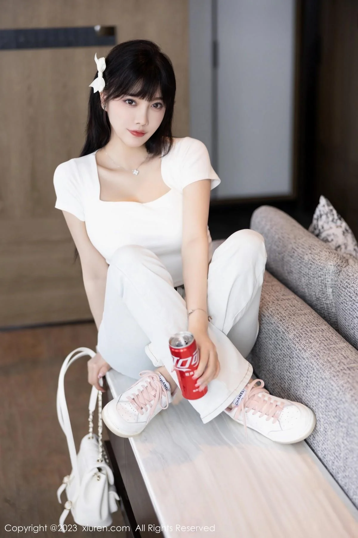 杨晨晨Yome私房性感浅色内衣配超薄无内肉丝完美绝美写真 第 20 张
