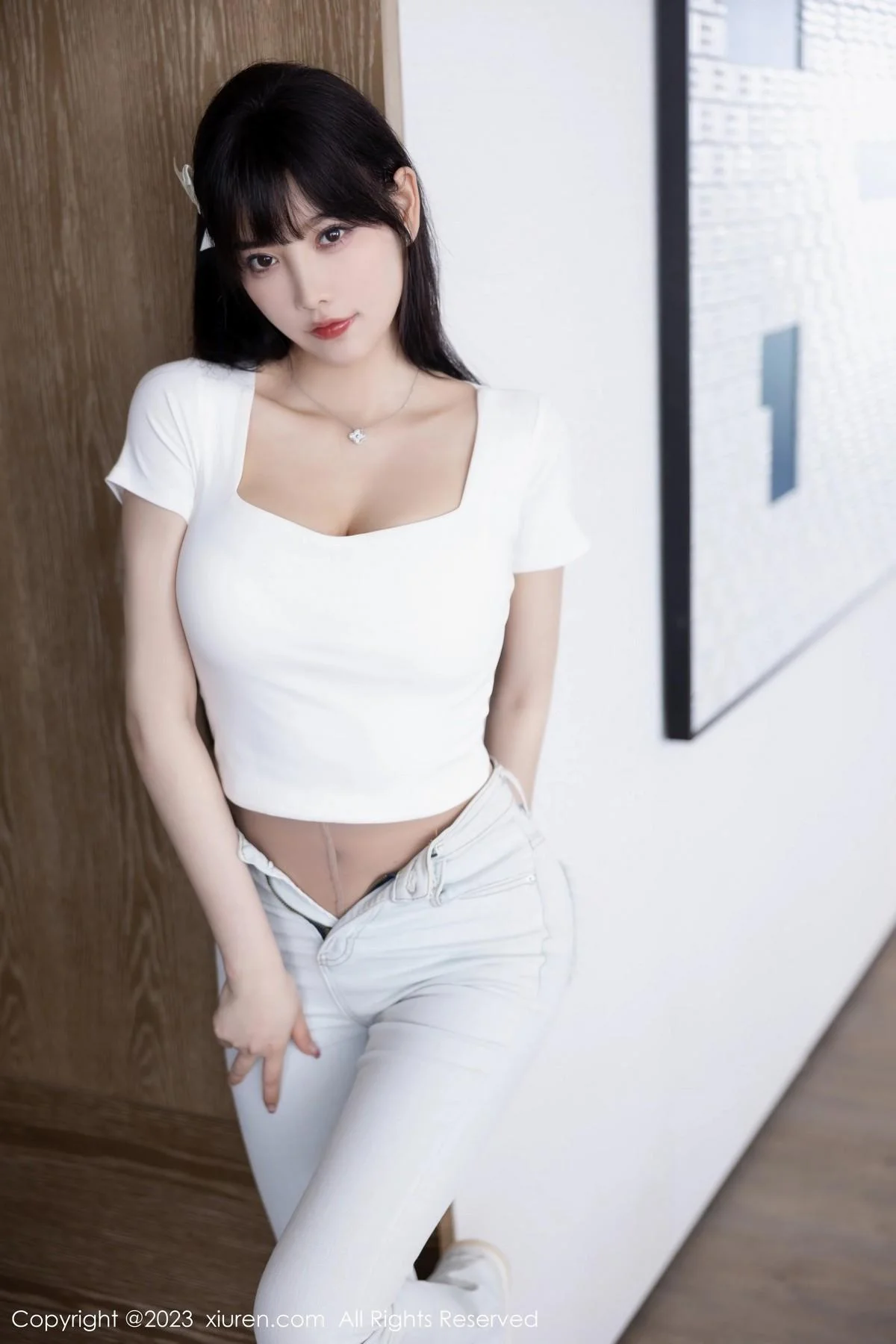 杨晨晨Yome私房性感浅色内衣配超薄无内肉丝完美绝美写真 第 27 张