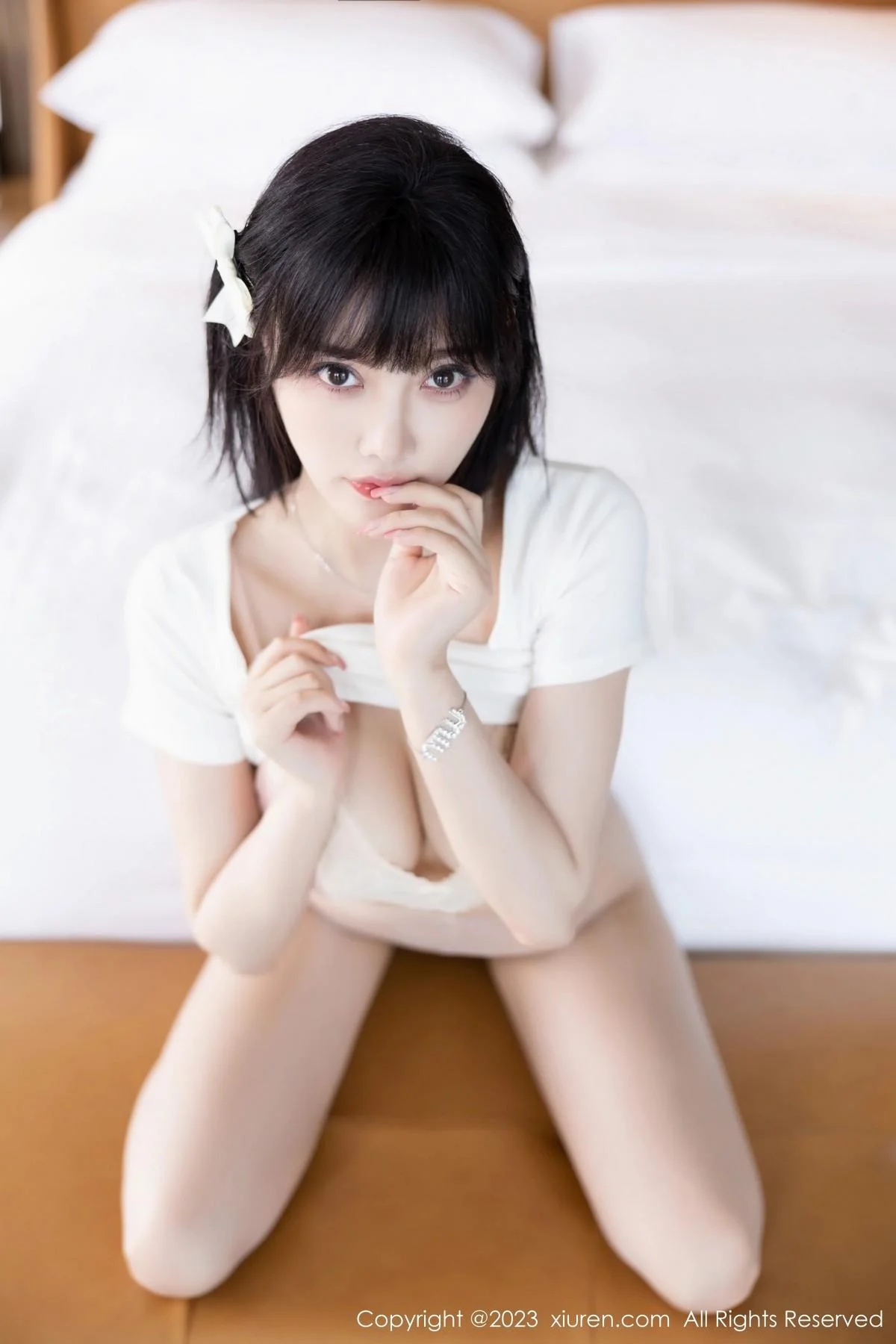 杨晨晨Yome私房性感浅色内衣配超薄无内肉丝完美绝美写真 第 57 张