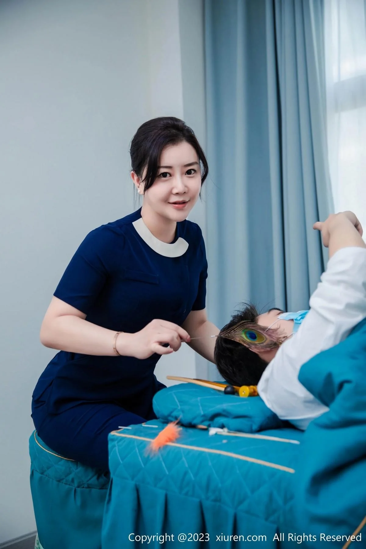 王婉悠Queen性感技师装扮脱制服露轻透薄纱内衣绝美写真 第 3 张