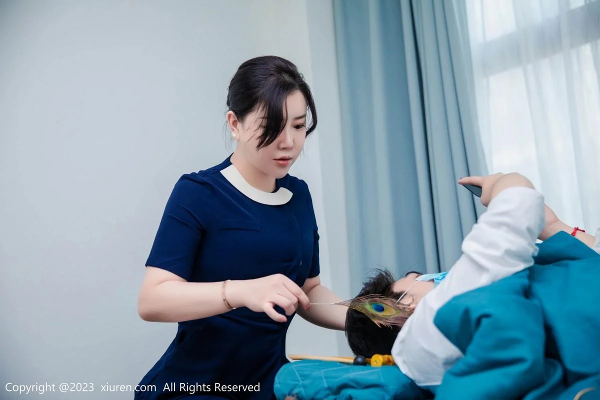 王婉悠Queen性感技师装扮脱制服露轻透薄纱内衣绝美写真 第 4 张
