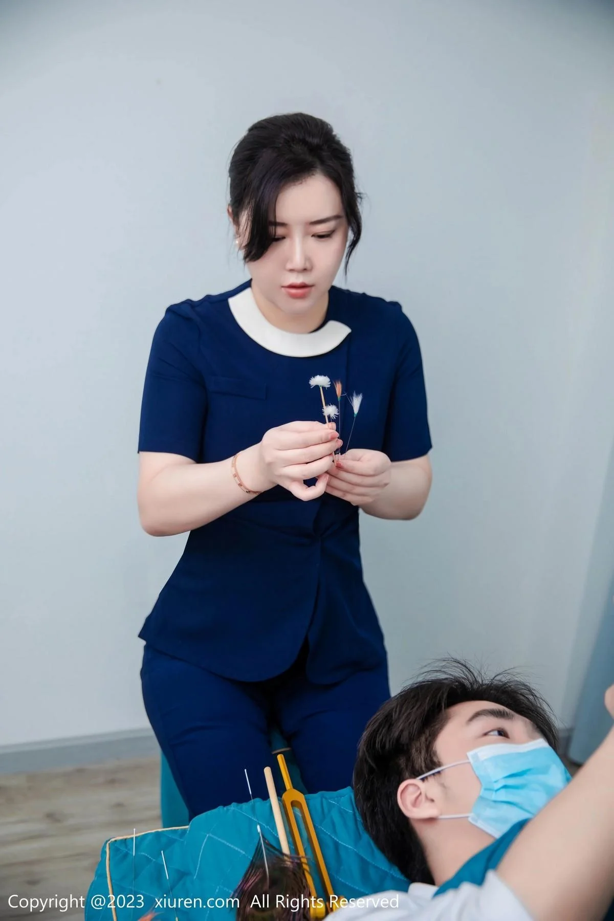 王婉悠Queen性感技师装扮脱制服露轻透薄纱内衣绝美写真 第 5 张