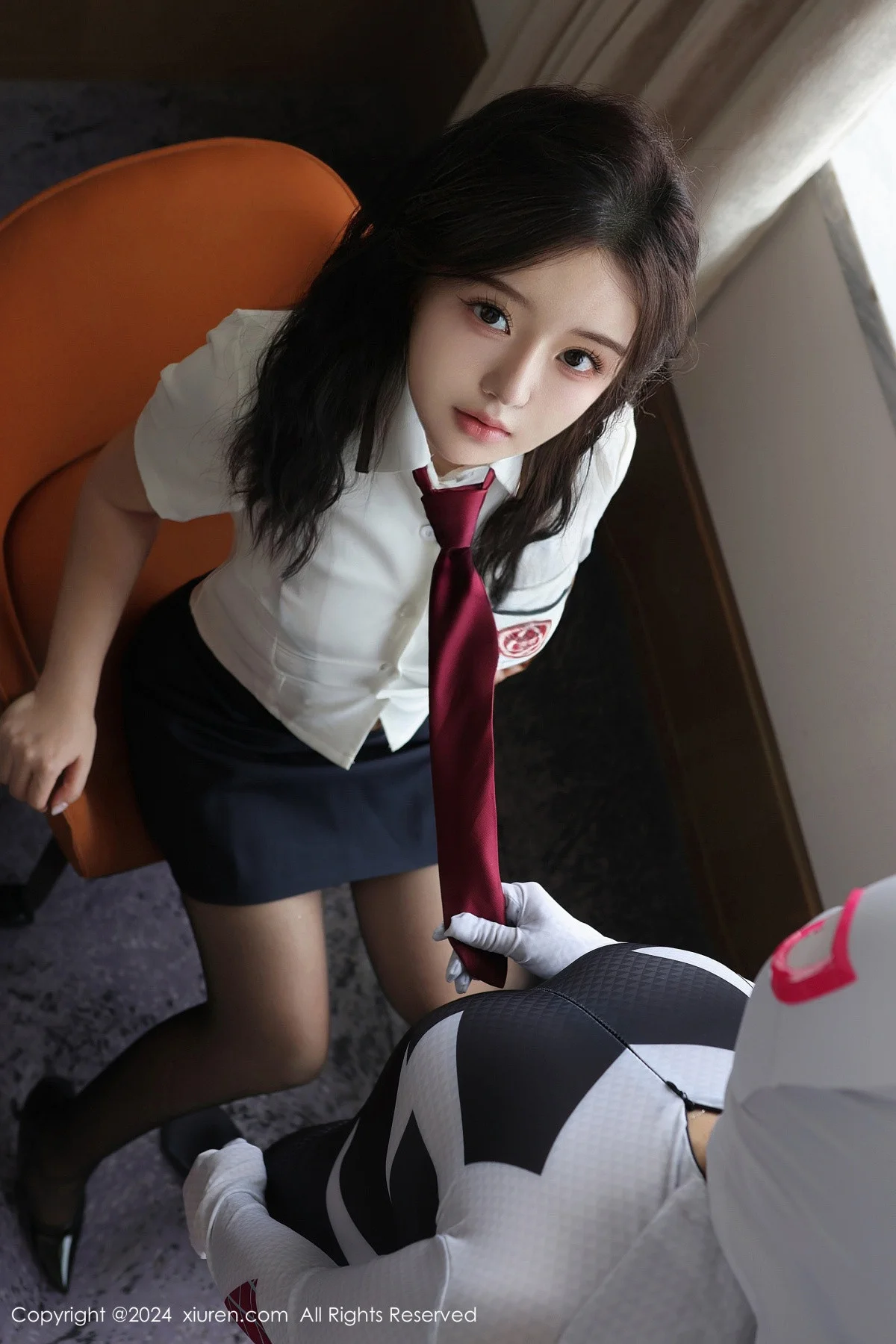 小薯条nienie性感JK制服露黑色情趣内衣秀惹火身材绝美写真 第 63 张