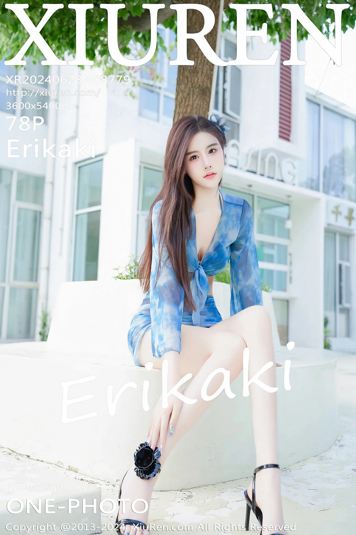 Erikaki泳池场景性感蓝色比基尼秀曼妙身姿撩人绝美写真 第 46 张