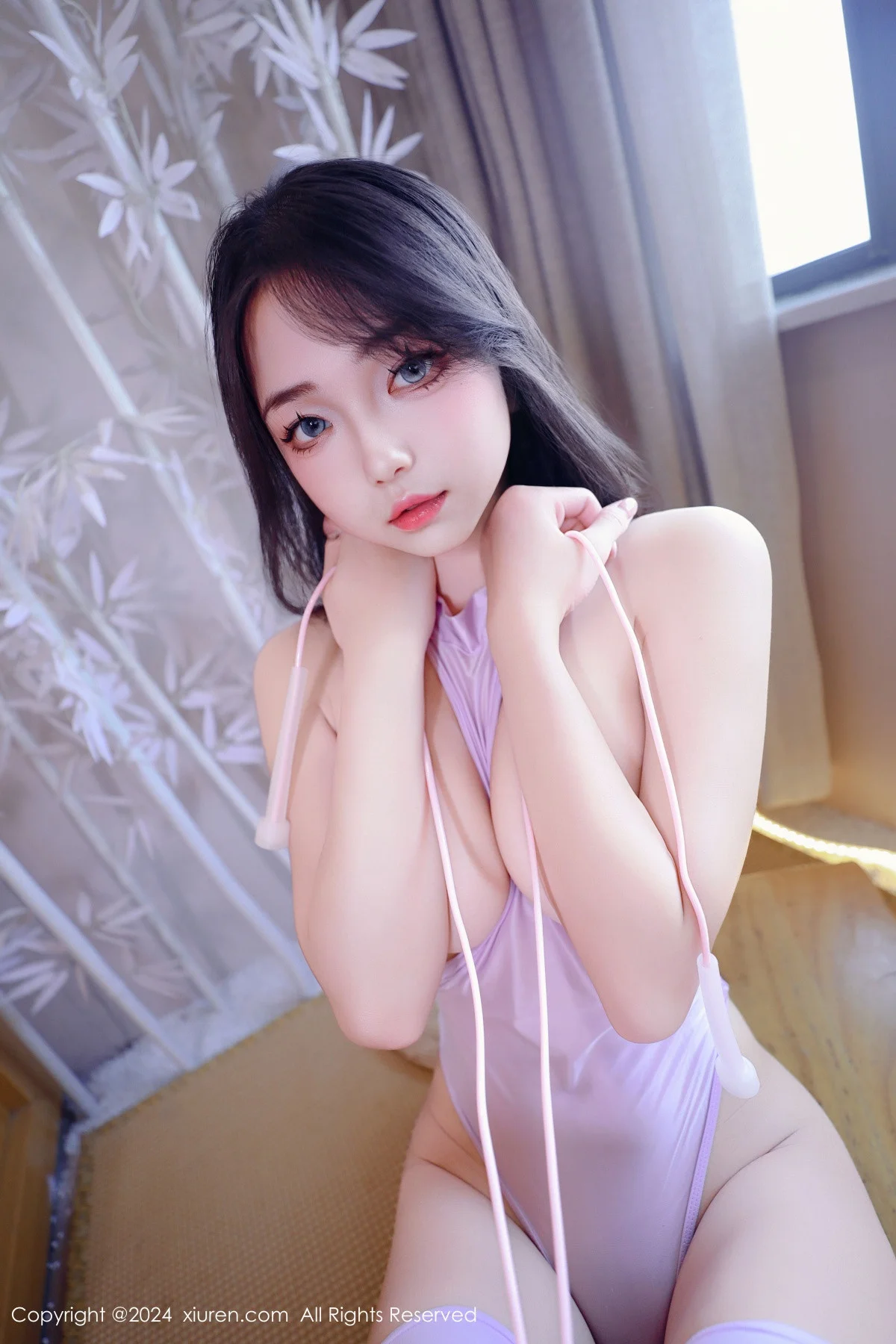 叫我小猫性感粉色情趣连体衣配粉色丝袜秀凹凸身材绝美写真 第 54 张