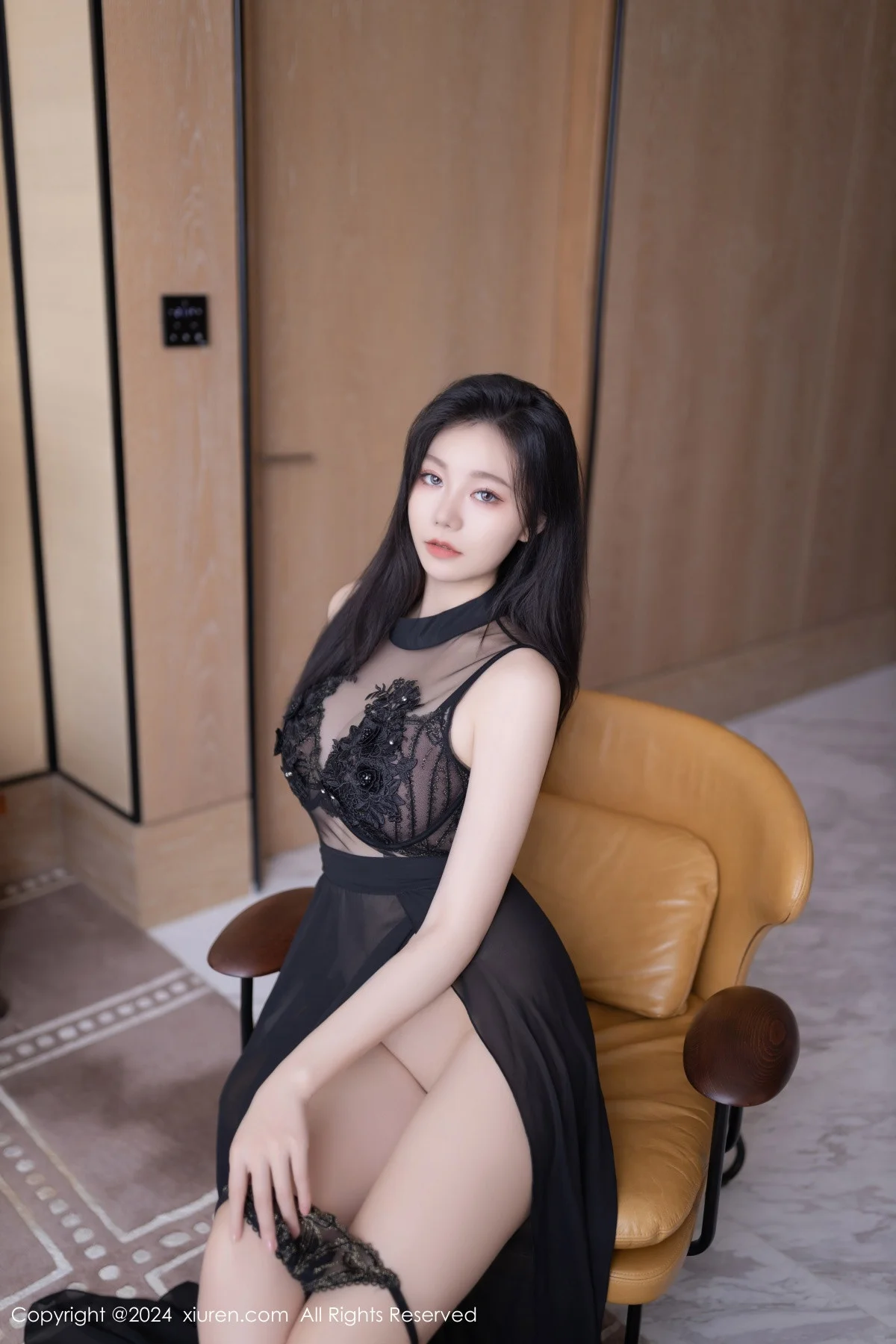 安然anran性感黑色薄纱连衣裙露黑色内衣秀曼妙身姿绝美写真 第 37 张