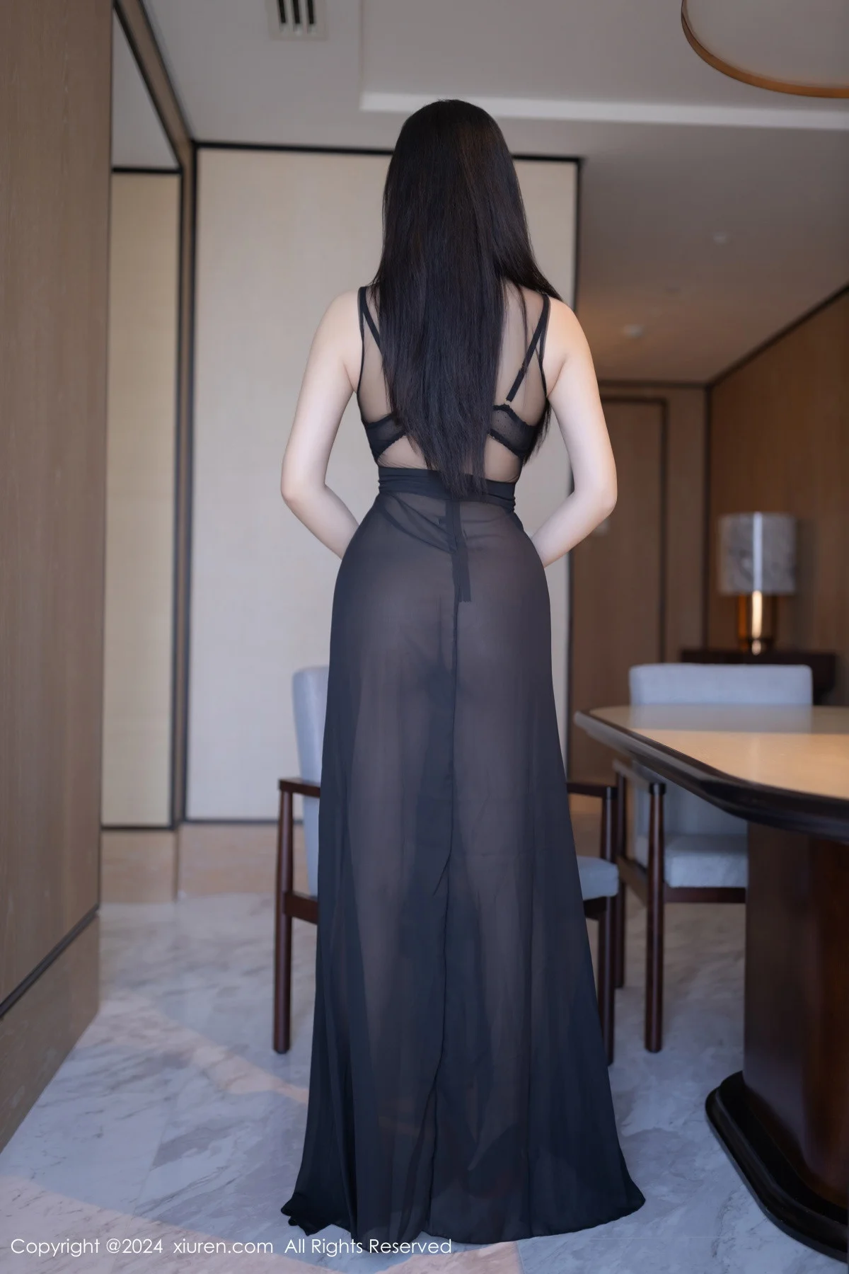 安然anran性感黑色薄纱连衣裙露黑色内衣秀曼妙身姿绝美写真 第 53 张
