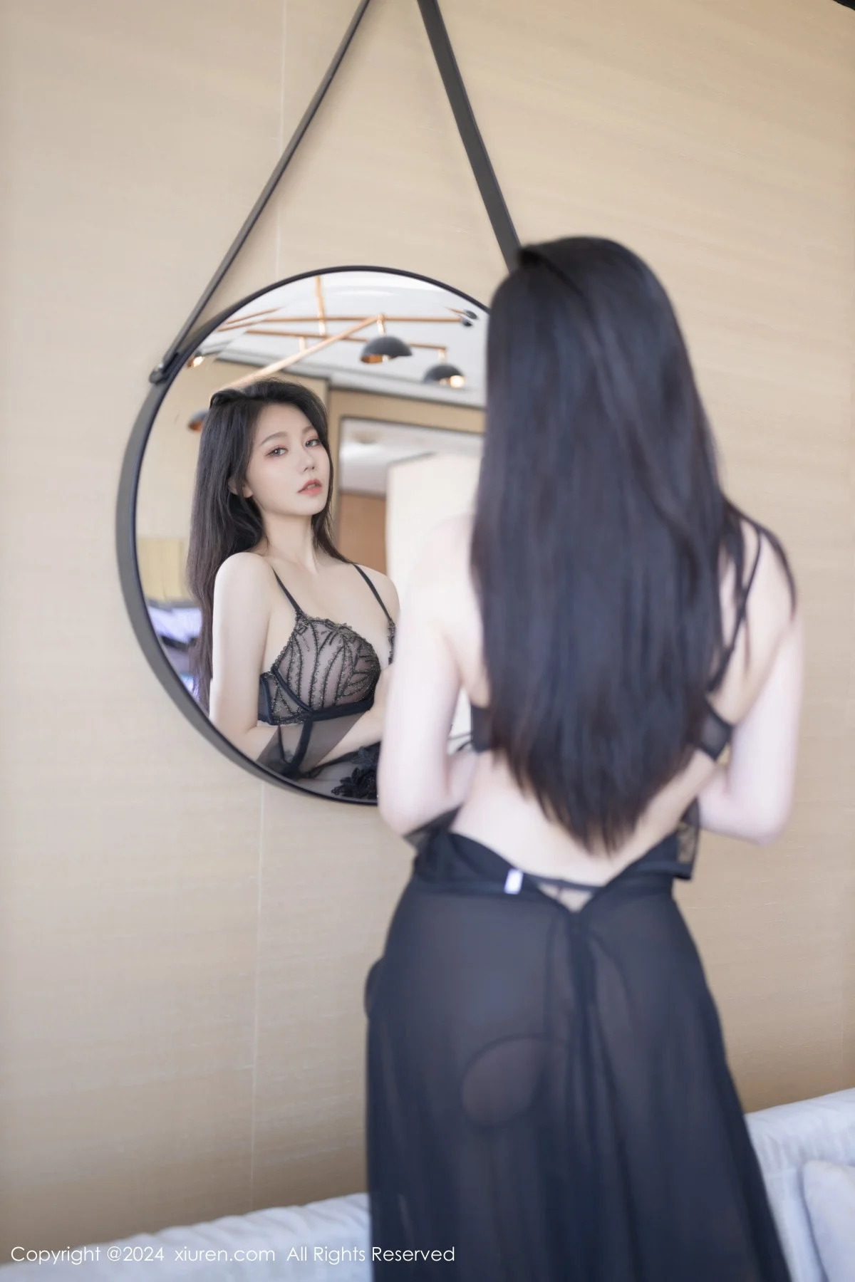 安然anran性感黑色薄纱连衣裙露黑色内衣秀曼妙身姿绝美写真 第 74 张