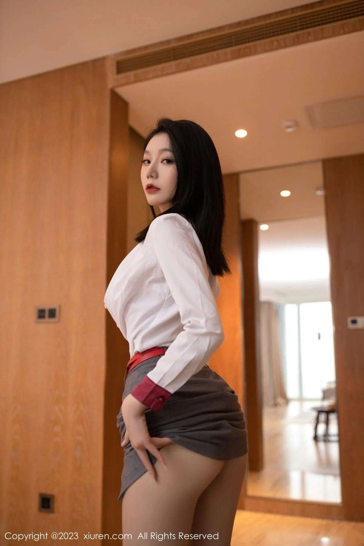 安然anran空姐角色扮演脱制服露红色蕾丝内衣惹火绝美写真 第 29 张