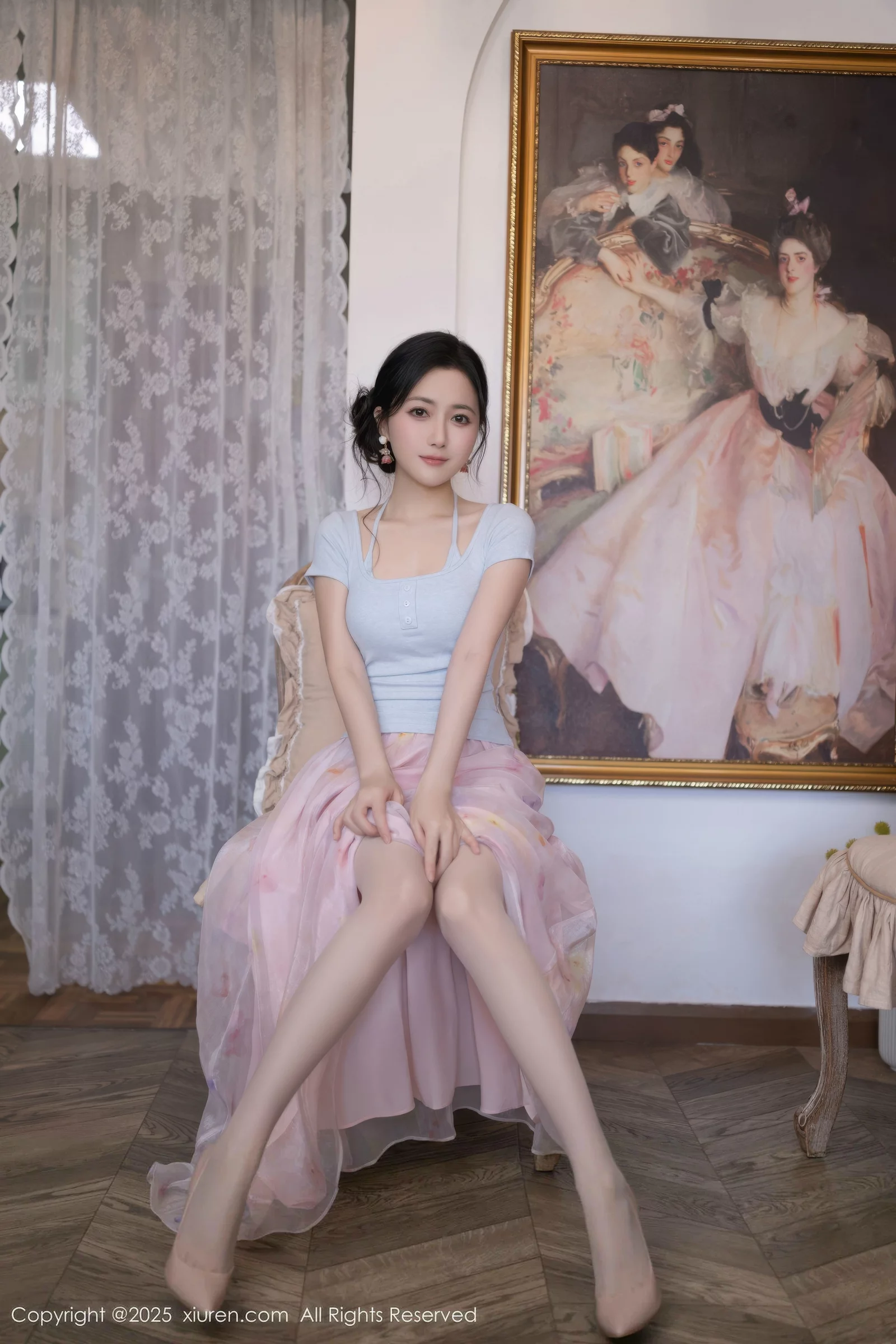 鱼子酱Fish性感粉色薄纱裙露开档肉丝秀曼妙身姿绝美写真 第 10 张