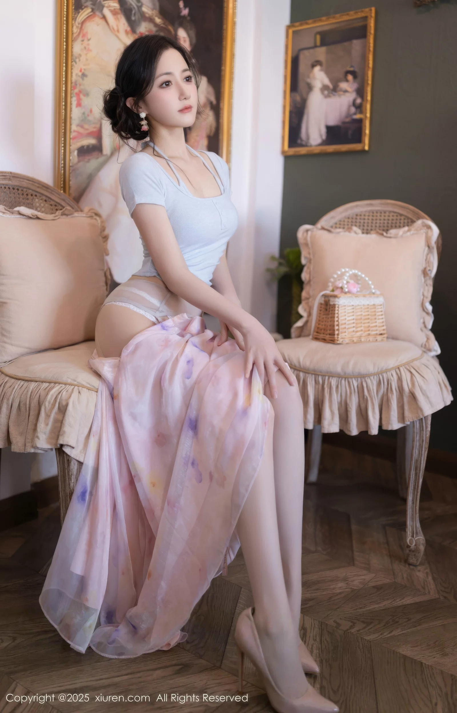 鱼子酱Fish性感粉色薄纱裙露开档肉丝秀曼妙身姿绝美写真 第 20 张
