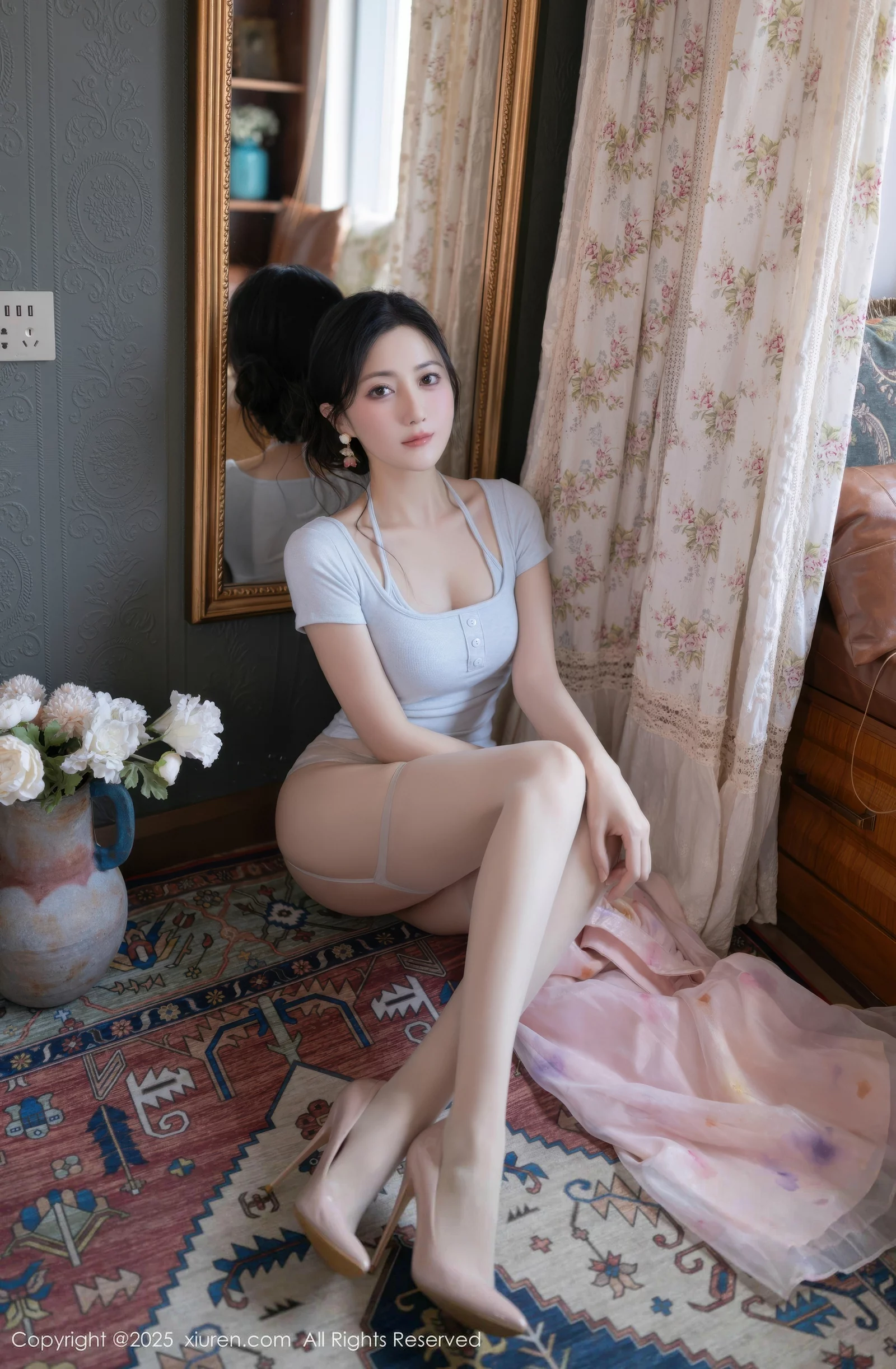 鱼子酱Fish性感粉色薄纱裙露开档肉丝秀曼妙身姿绝美写真 第 35 张