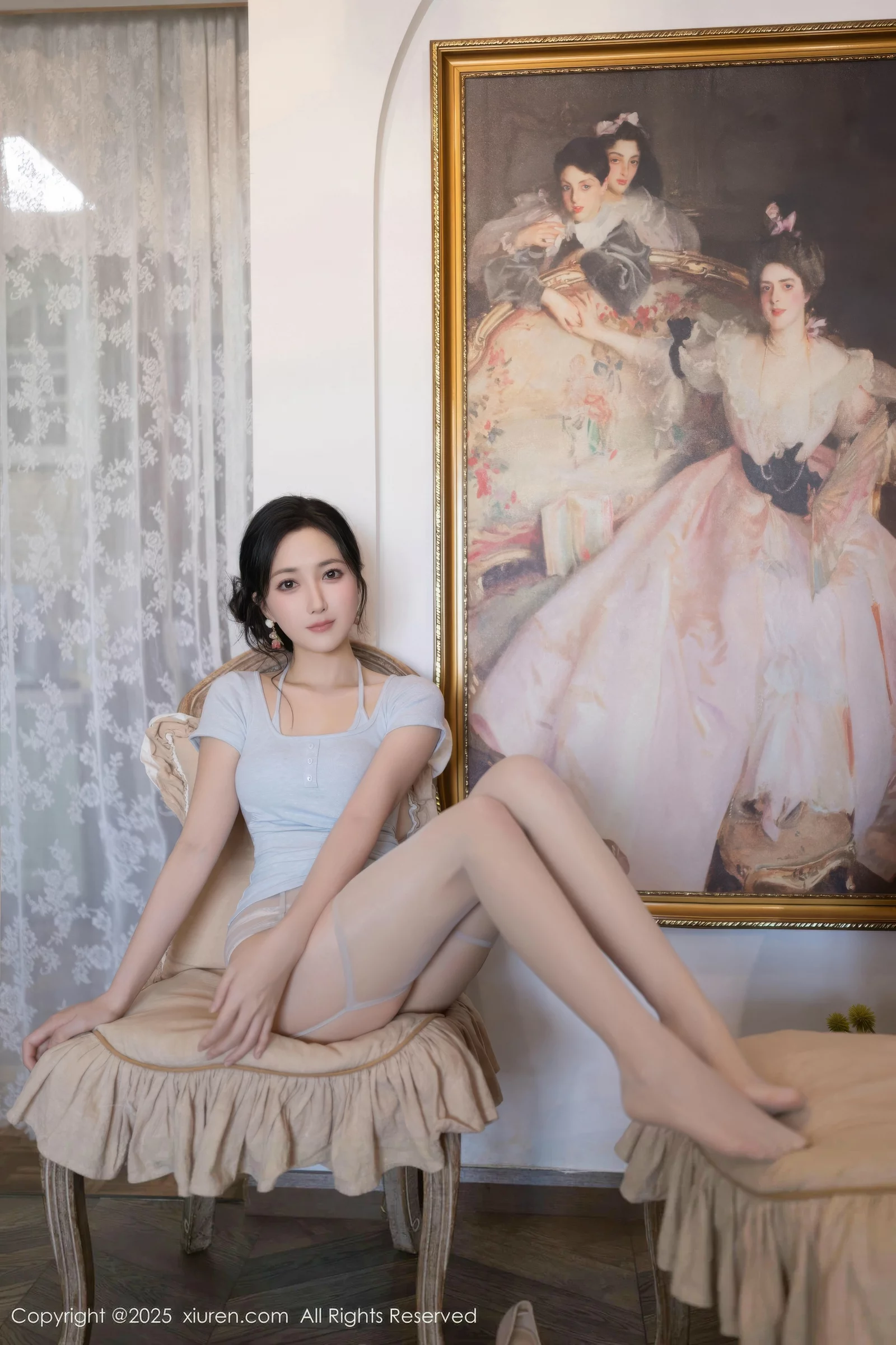 鱼子酱Fish性感粉色薄纱裙露开档肉丝秀曼妙身姿绝美写真 第 52 张