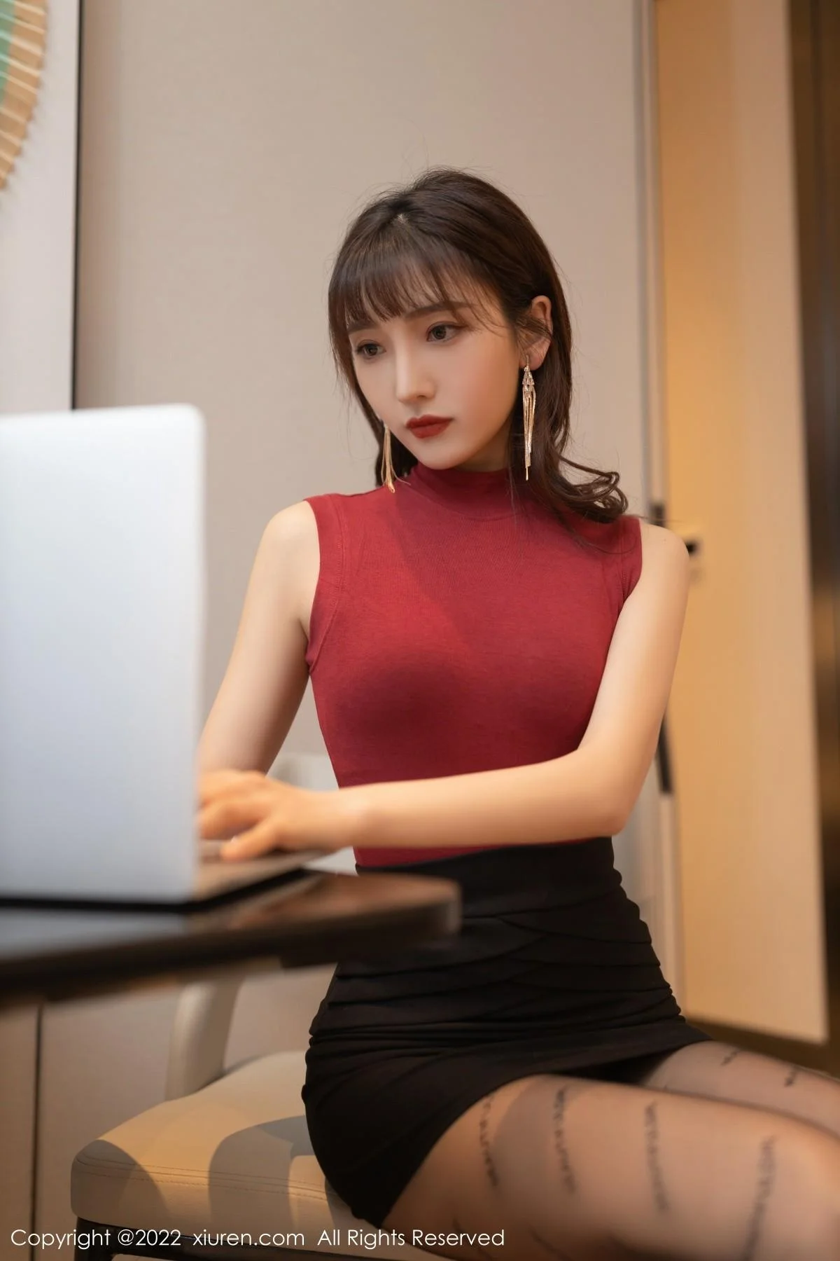 陆萱萱角色扮演半脱露蕾丝内衣超薄无内黑丝极致绝美写真 第 40 张