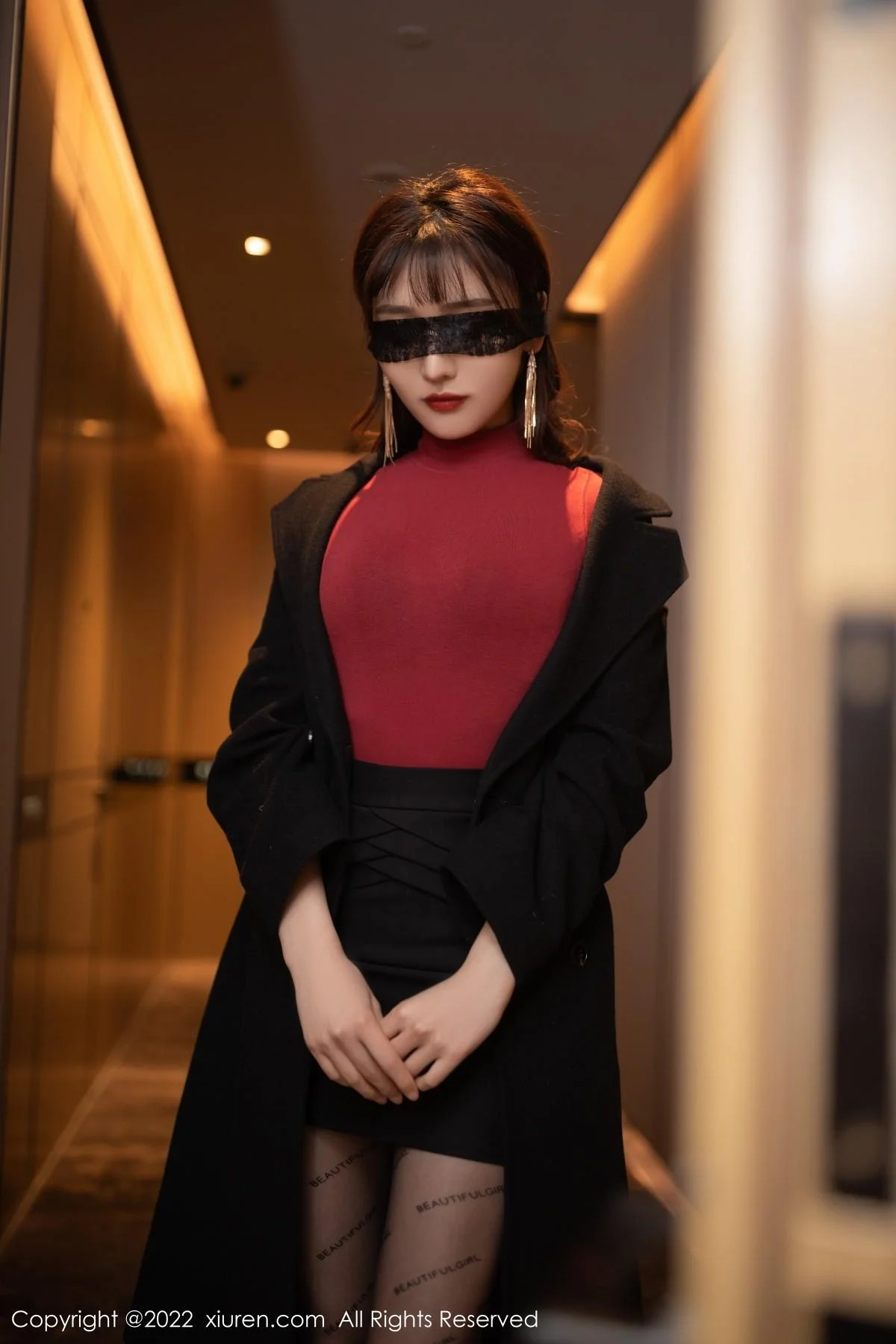 陆萱萱角色扮演半脱露蕾丝内衣超薄无内黑丝极致绝美写真 第 43 张