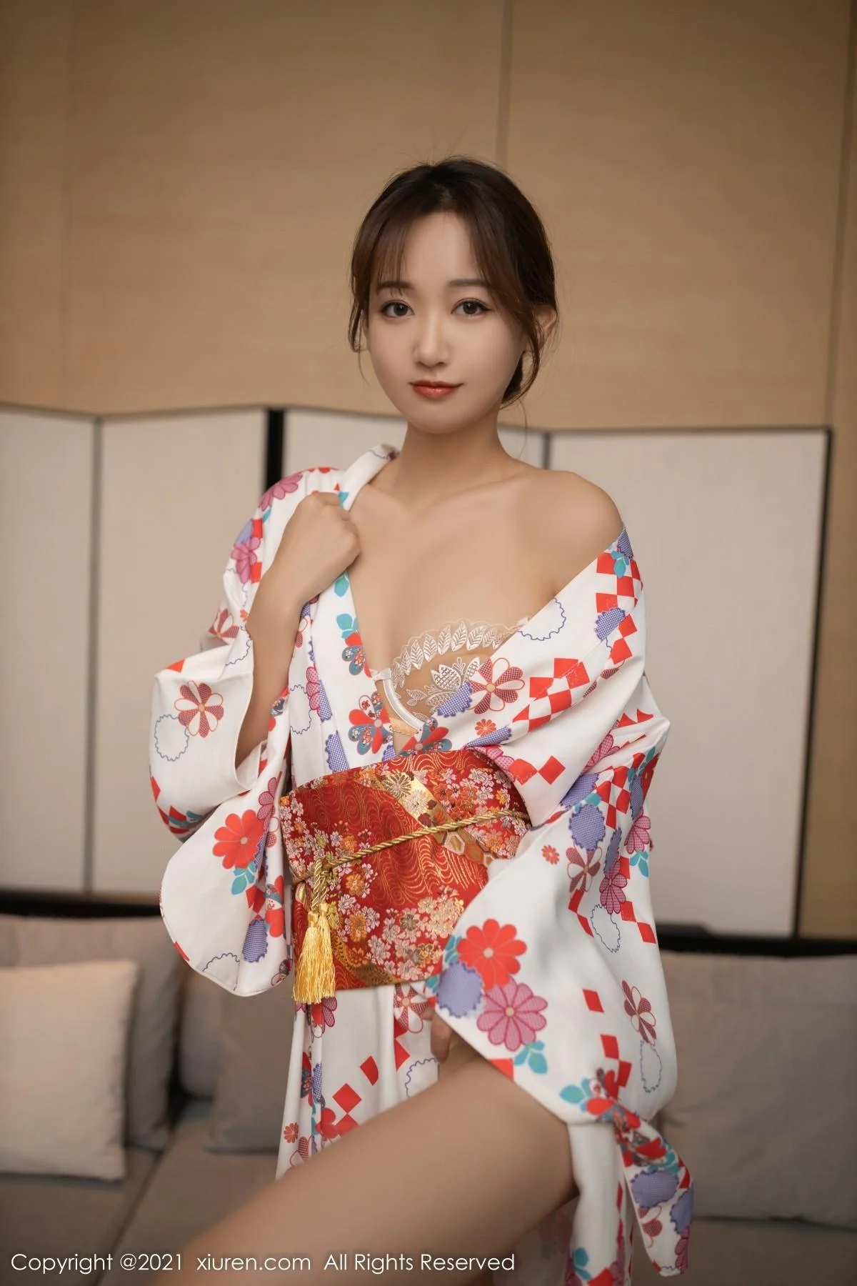 唐安琪江浙沪旅拍日料情景主题脱和服露蕾丝内衣绝美写真 第 40 张