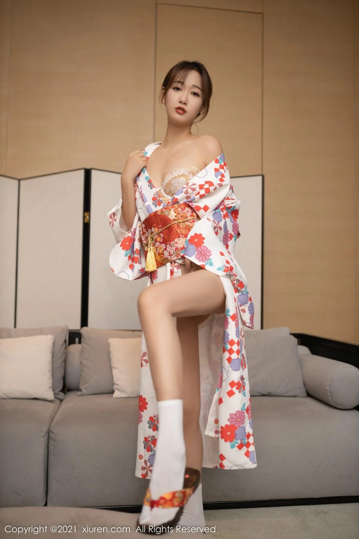 唐安琪江浙沪旅拍日料情景主题脱和服露蕾丝内衣绝美写真 第 41 张