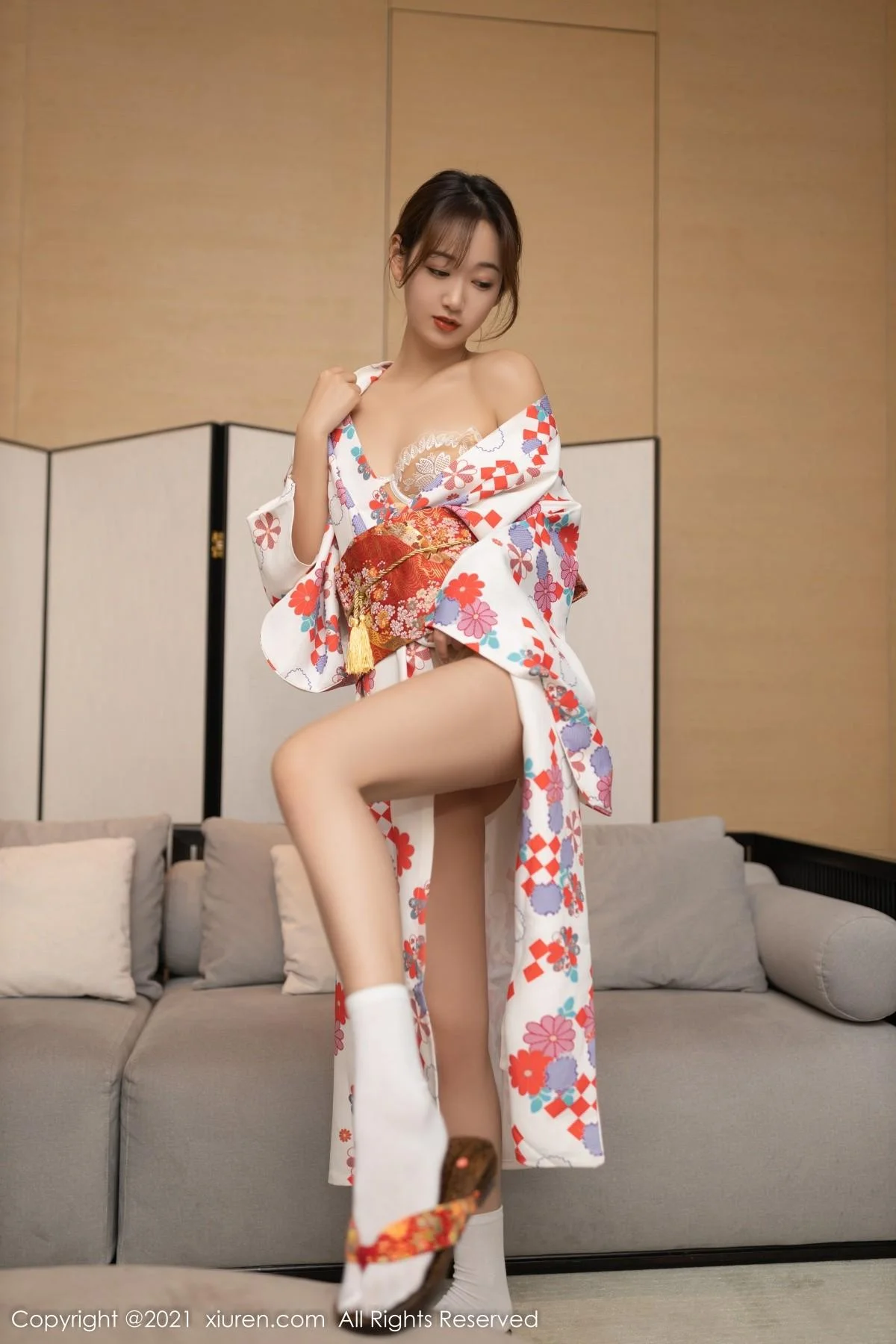 唐安琪江浙沪旅拍日料情景主题脱和服露蕾丝内衣绝美写真 第 42 张