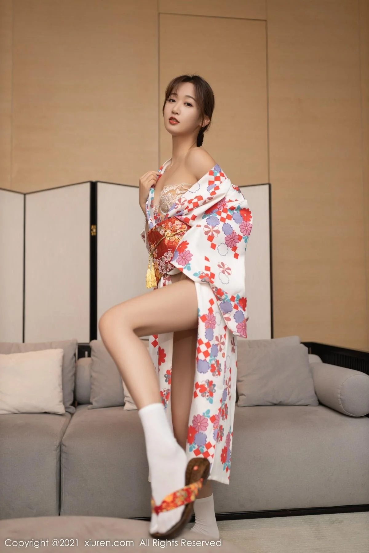 唐安琪江浙沪旅拍日料情景主题脱和服露蕾丝内衣绝美写真 第 43 张