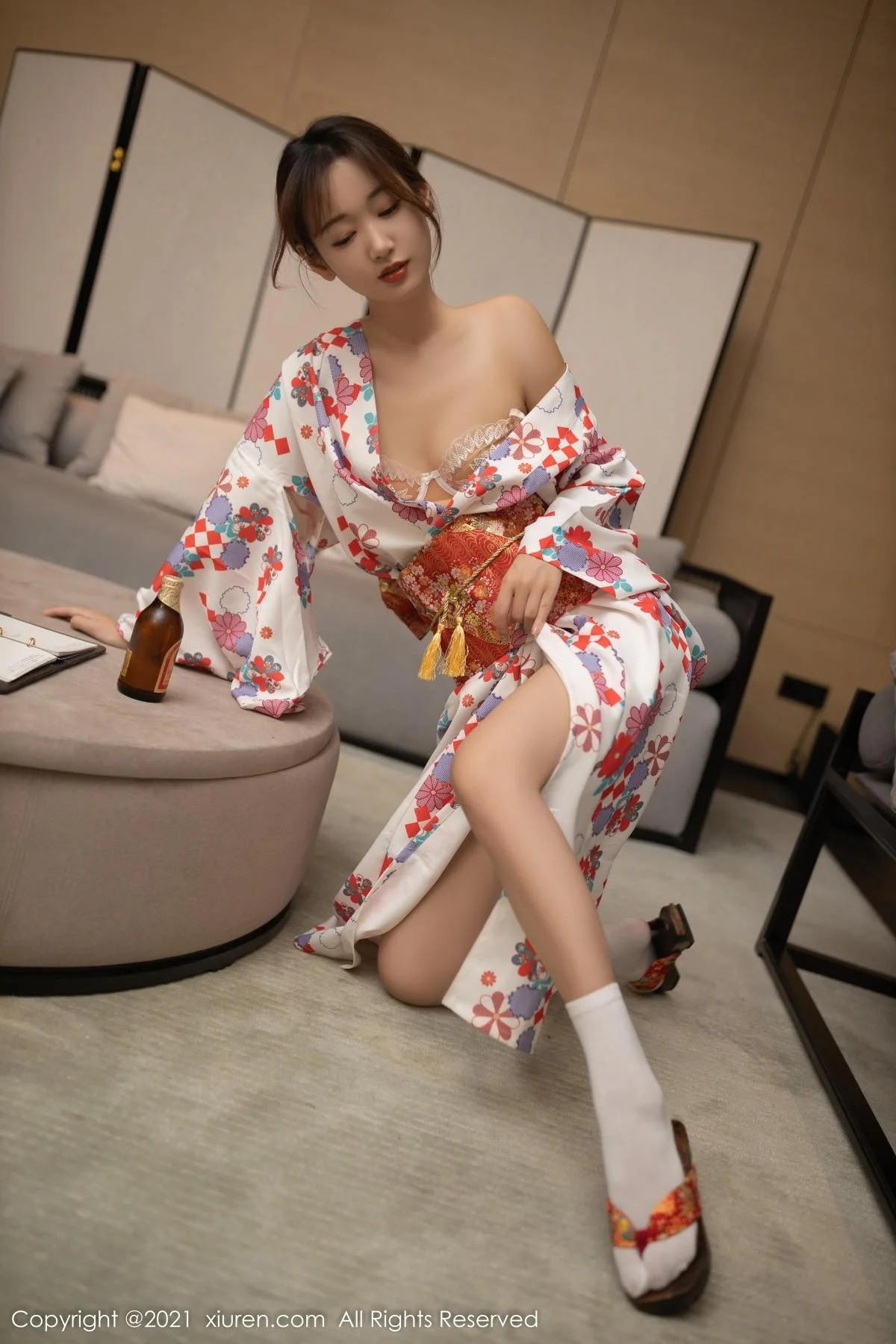 唐安琪江浙沪旅拍日料情景主题脱和服露蕾丝内衣绝美写真 第 49 张